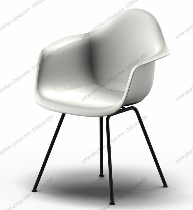 Eames Plastic Arm Chair DAX Chair Vitra Black - White