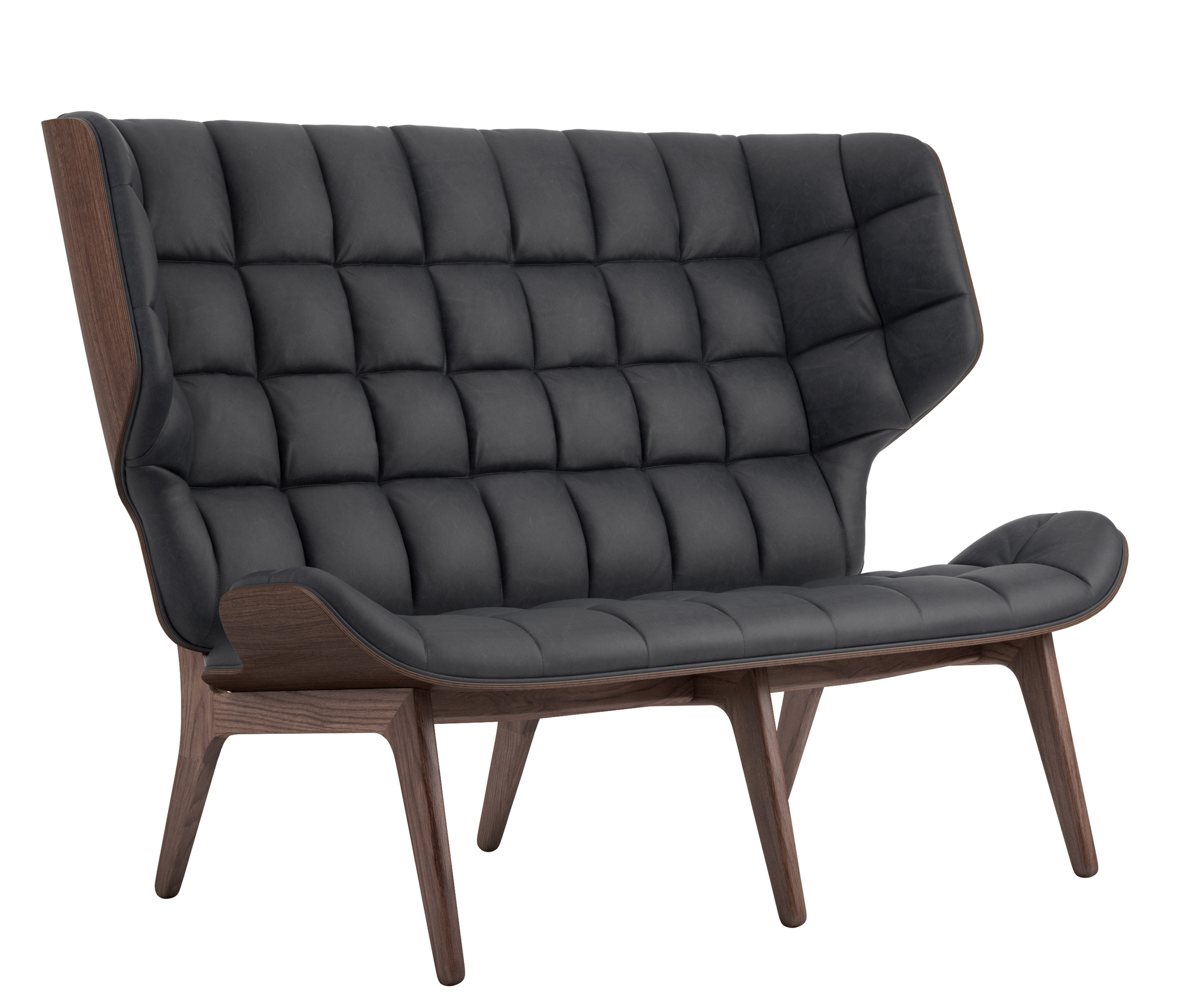 Mammoth Sofa Leather cover Norr11 Oak dark stained Dunes Leather Camel