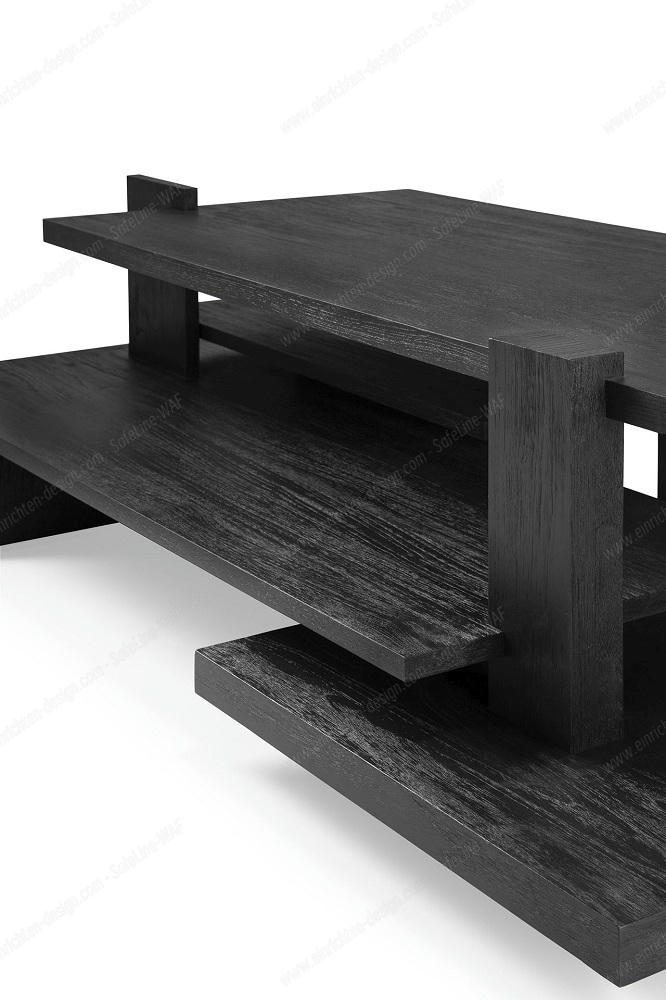 Teak Abstract Coffee table Black Ethnicraft