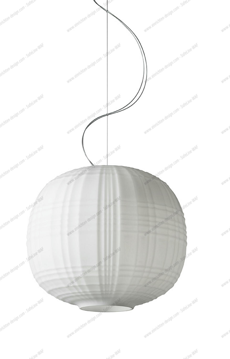 Weiße Foscarini Tartan Pendelleuchte mit Textur und filigraner Aufhängung, moderne Wohnraumbeleuchtung.