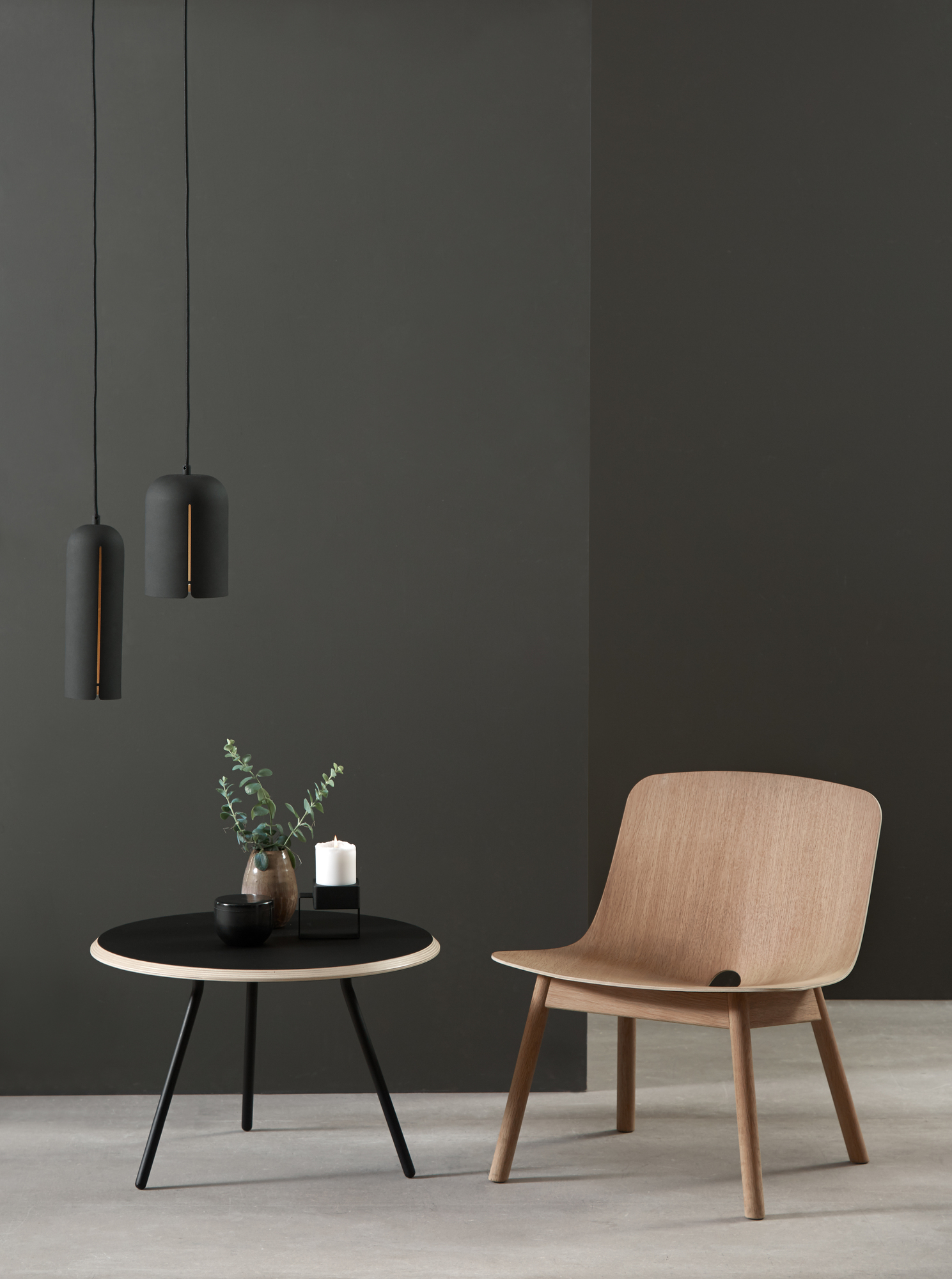 Soround Coffee Table Ø 60 cm Woud Black Oak - 39 cm