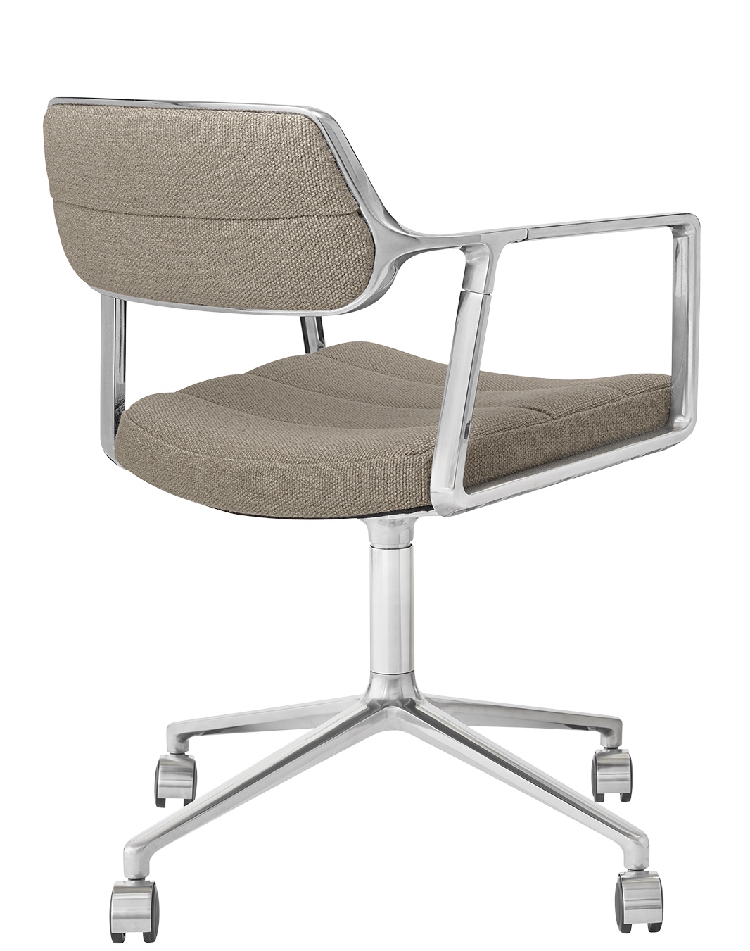 Vipp 453 / Vipp453 Swivel Chair DARK SAND TEXTILE / POLISHED ALUMINUM FRAME WITH CASTERS Vipp SINGLE PIECES