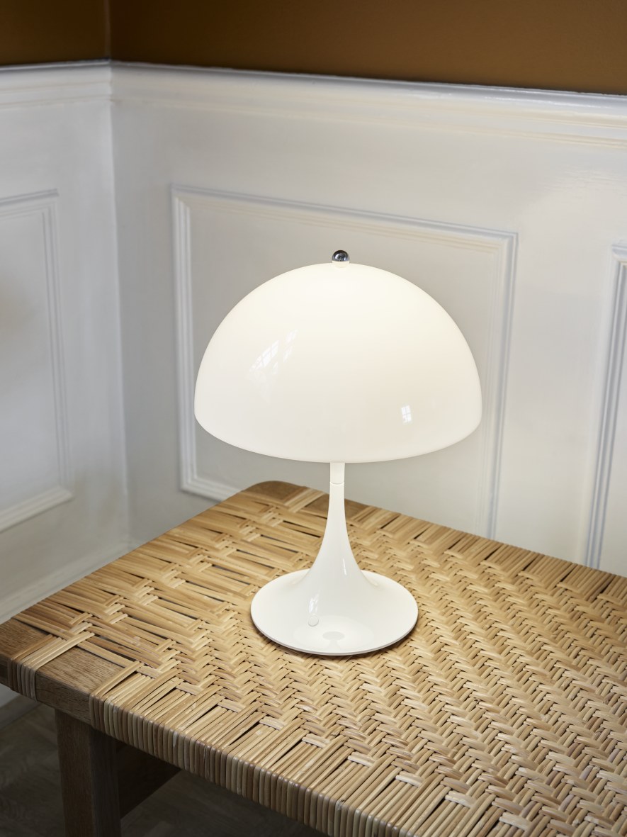 Panthella 250 Portable Battery LED Table Lamp Indoor/Outdoor Opal Louis Poulsen 