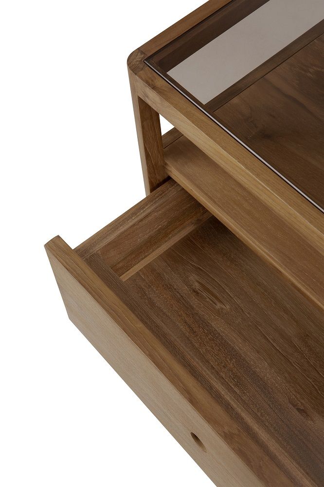 Spindle Bedside Table 1 Drawer Teak Ethnicraft