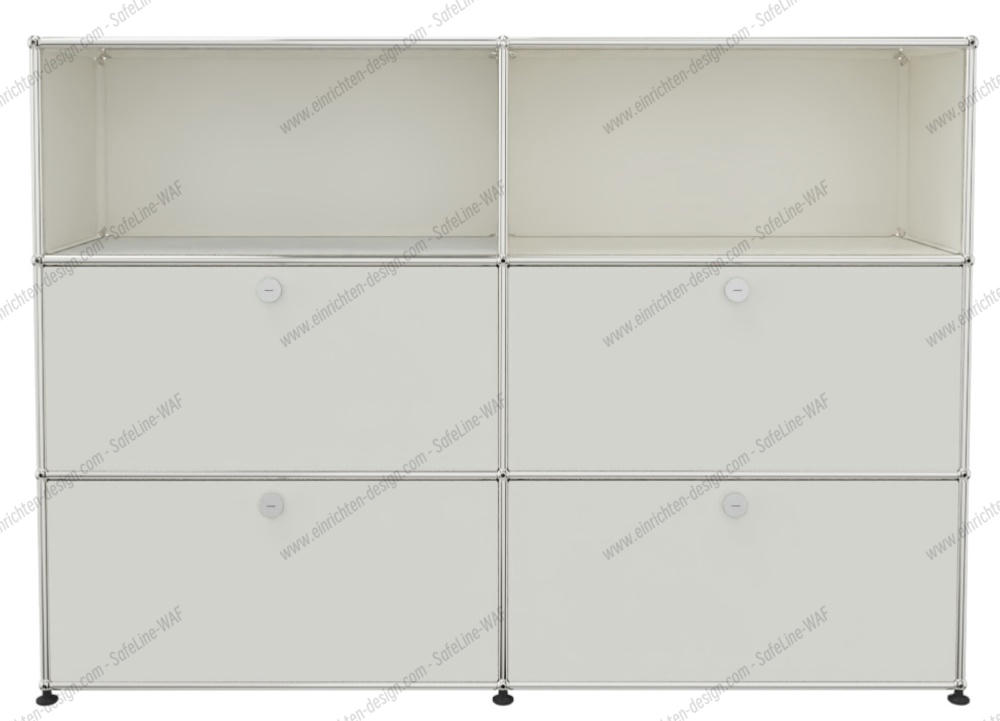 USM Haller Highboard 2 Open / 2 Flaps / 2 Drawers Pure white - FAST DELIVERY     