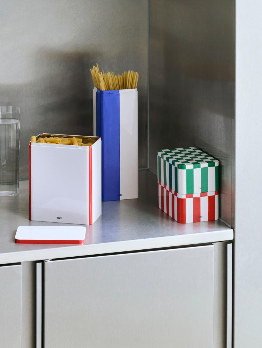 Tin Container Small Green and Off-White Storage Box Hay