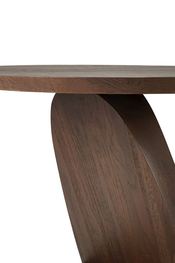 Oblic Side Table Round Teak Ethnicraft