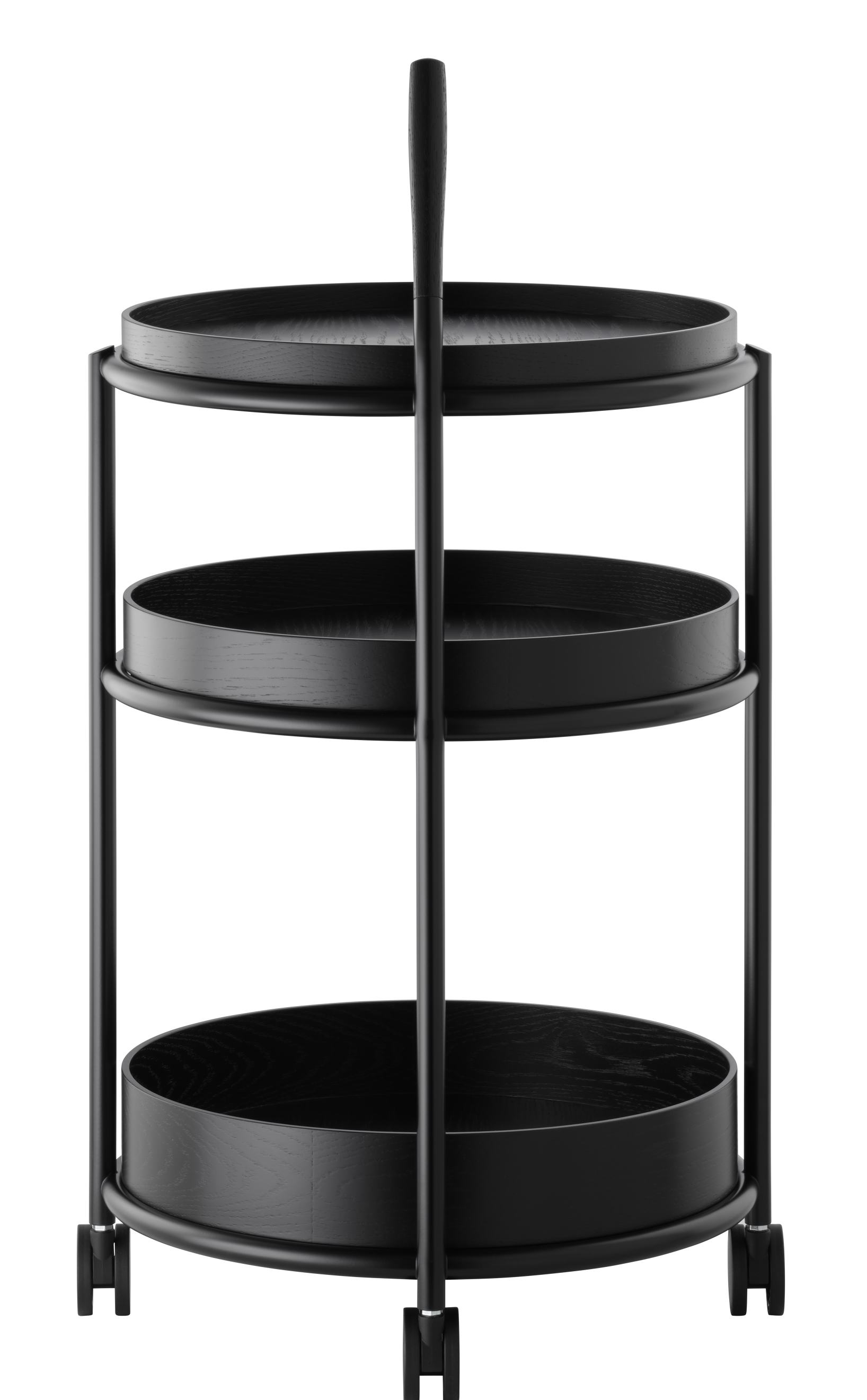 K6 Trolley Serving trolley Tecta oak black lacquered - steel tube black lacquered