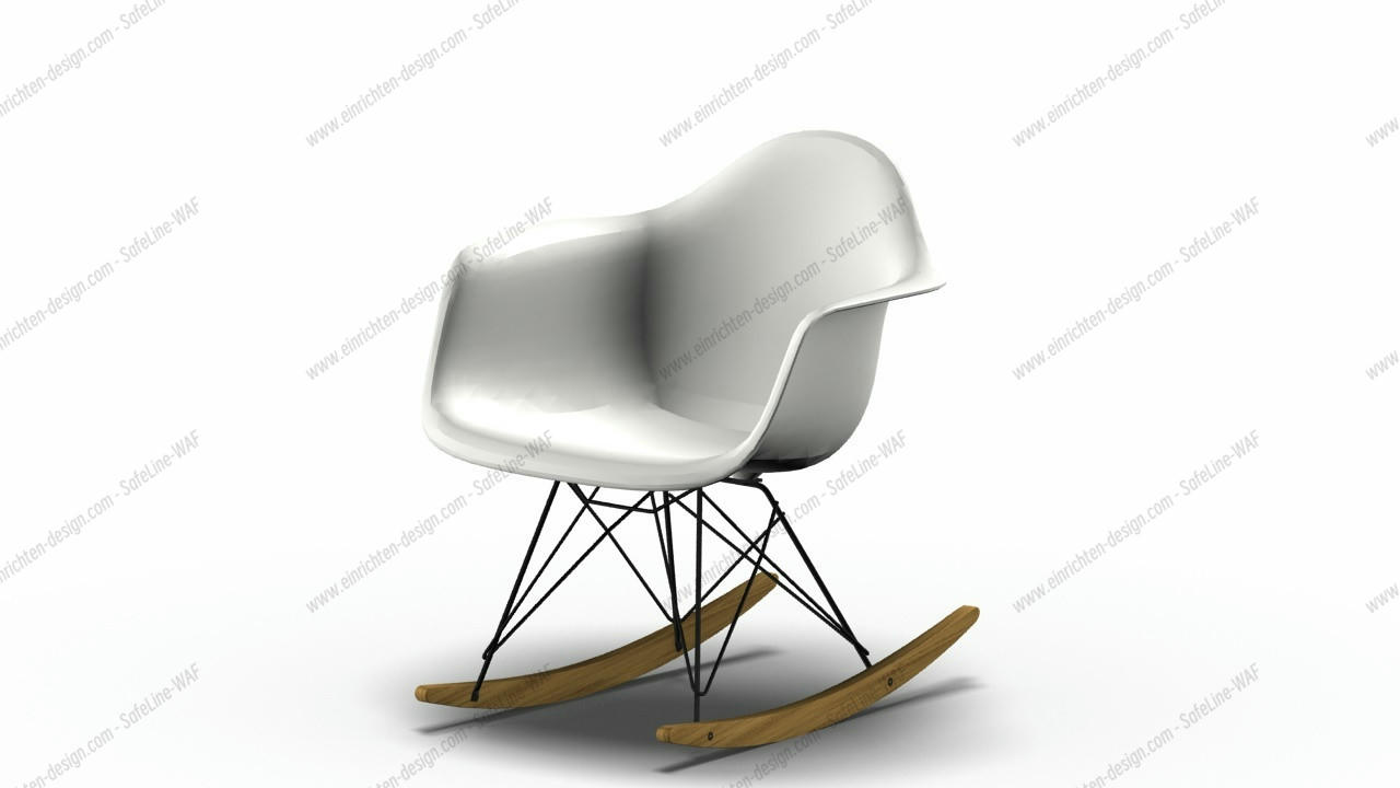 Eames Plastic Arm Chair RAR Rocking Chair Vitra Maple yallowish - Black - White