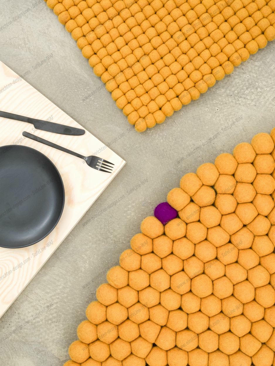 Big One Round Felt carpet Ø 200 cm myfelt Ochre yellow