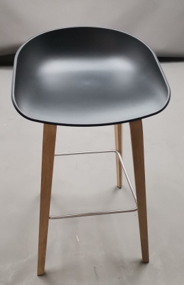About a Stool AAS32 / AAS 32 Barstool High BLACK / OAK SOFTENED Hay IMPERFECT ITEMS