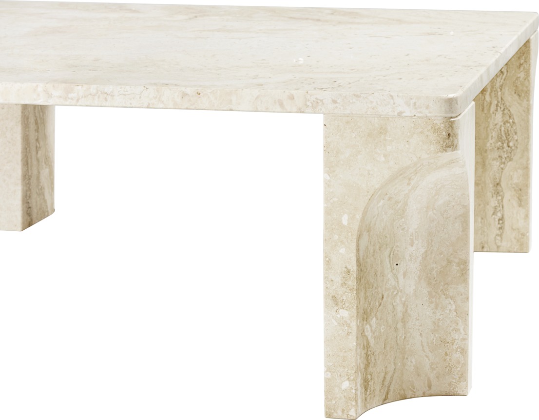 Doric Coffee Table Square White Travertine Gubi