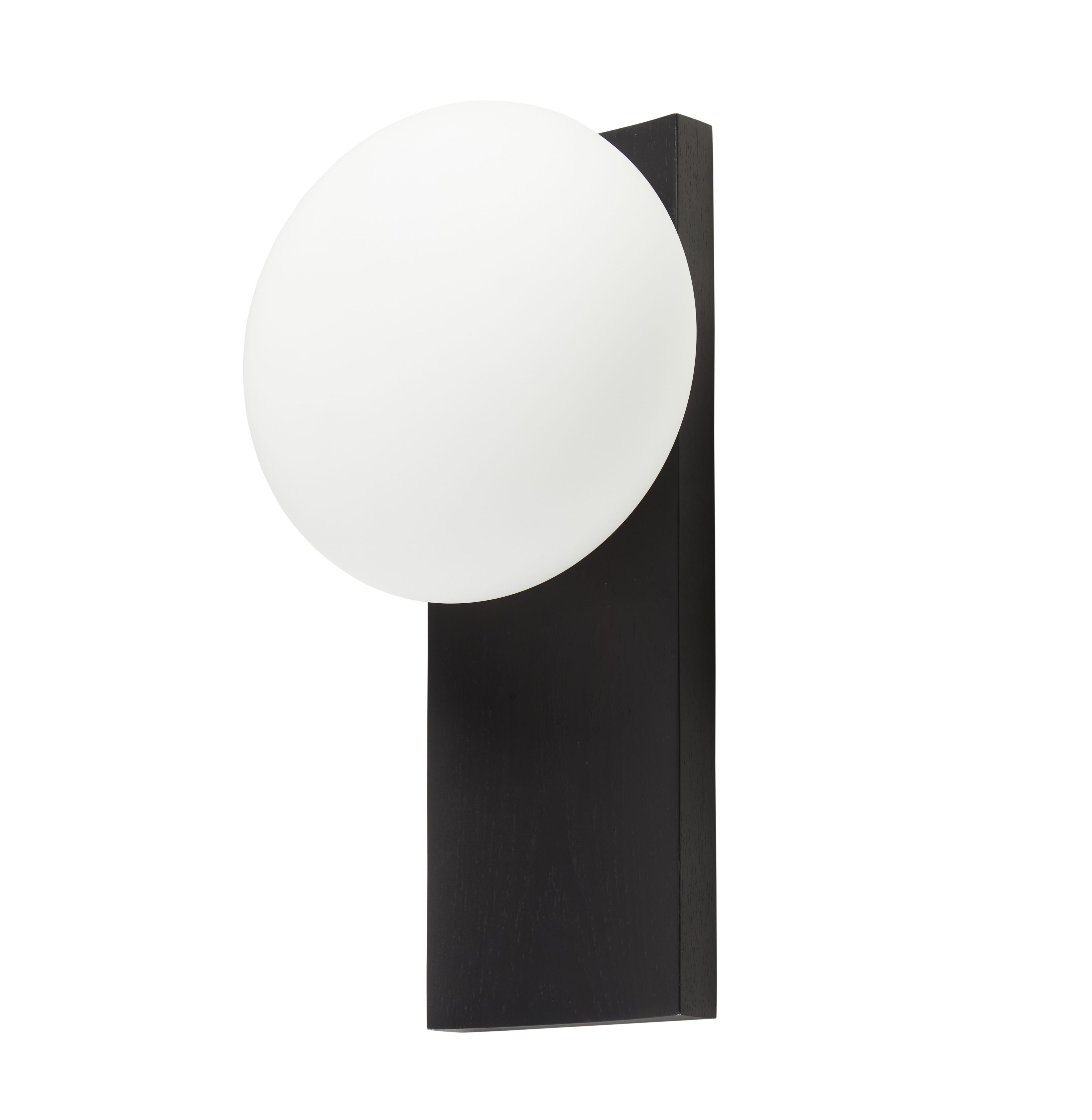 Dew Table and Wall Lamp Ash Black Lacquered Woud