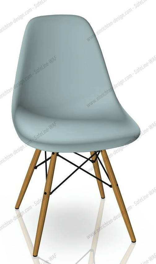 Eames Plastic Side Chair DSW Chair Vitra Ash honey colored - Ice grey