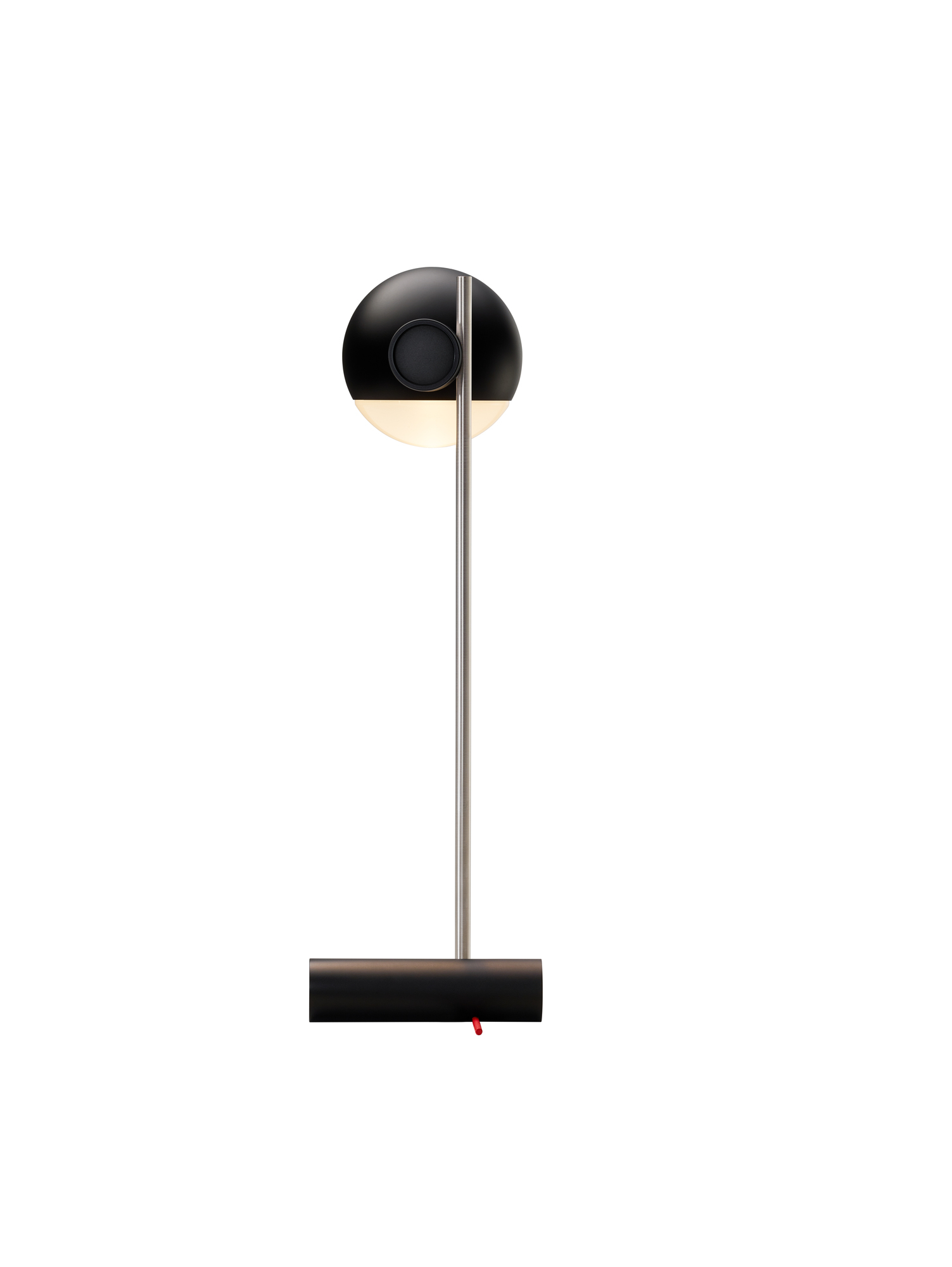 Schwarze L25 Tischleuchte von Tecta: Moderne LED Lampe mit mattem Finish für Schreibtisch und Nachttisch.