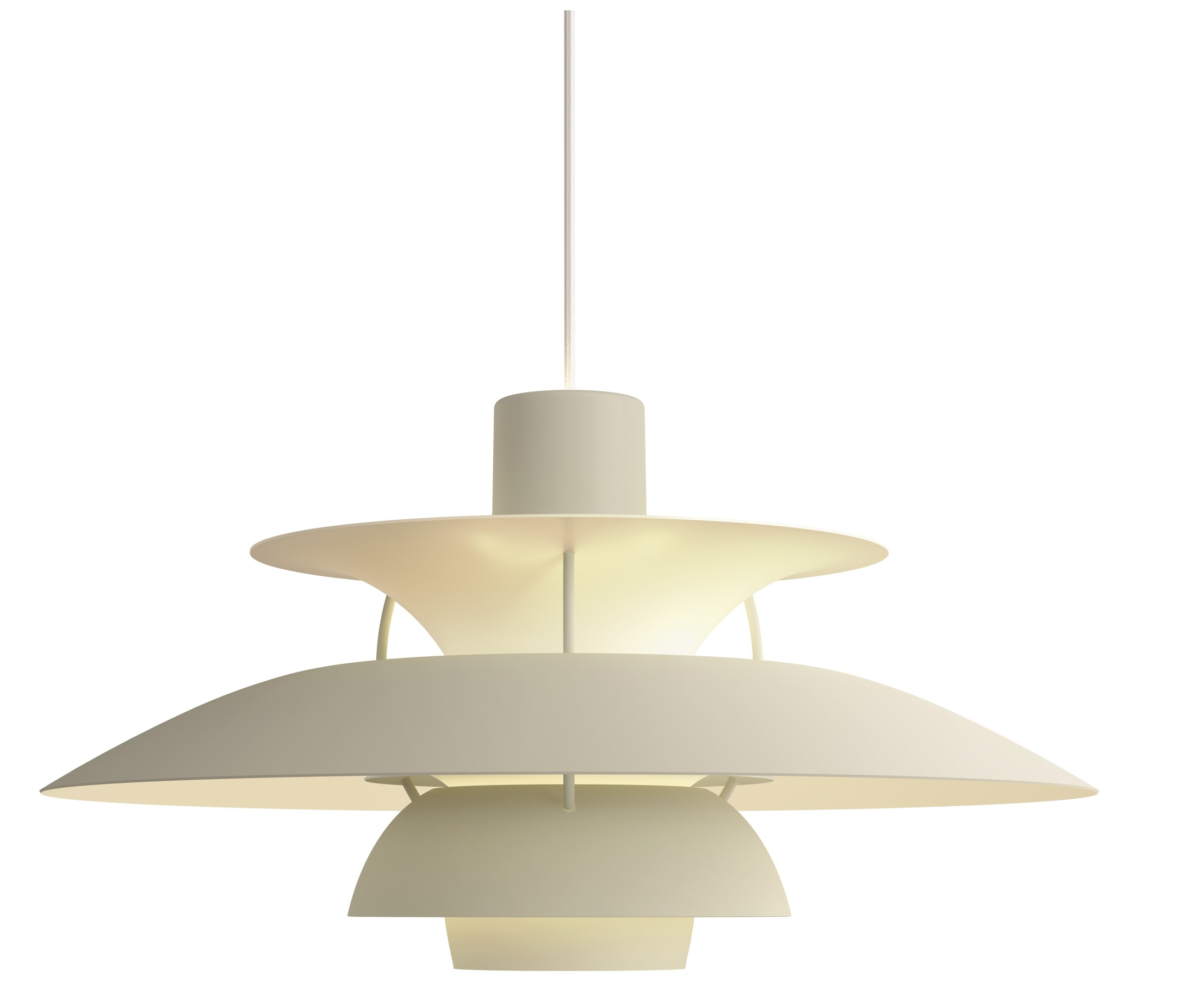PH 5 Monochrome Pendant light Louis Poulsen Pale Pewter