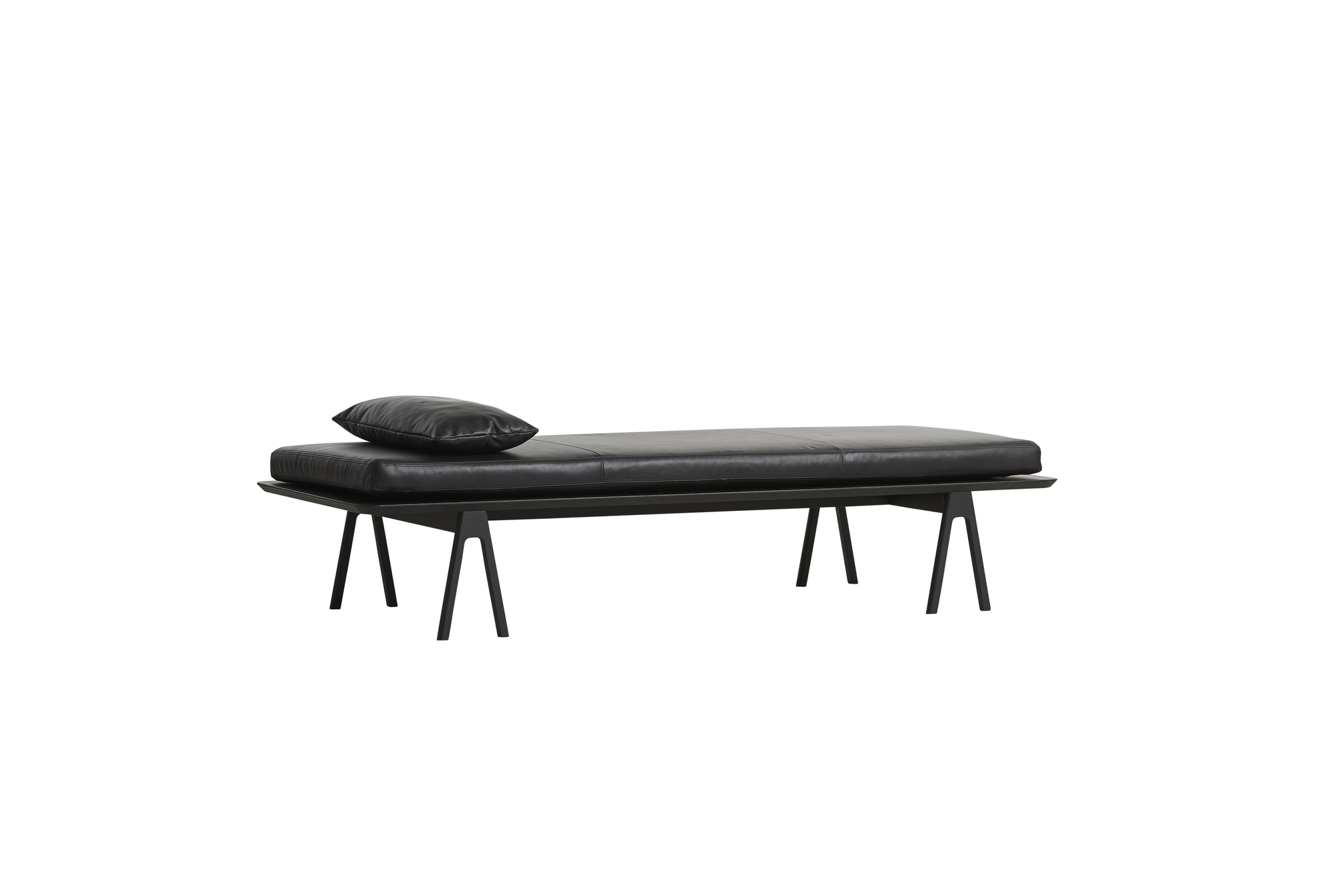 Level Daybed Pillow Sofa Cushions Black Leather Woud