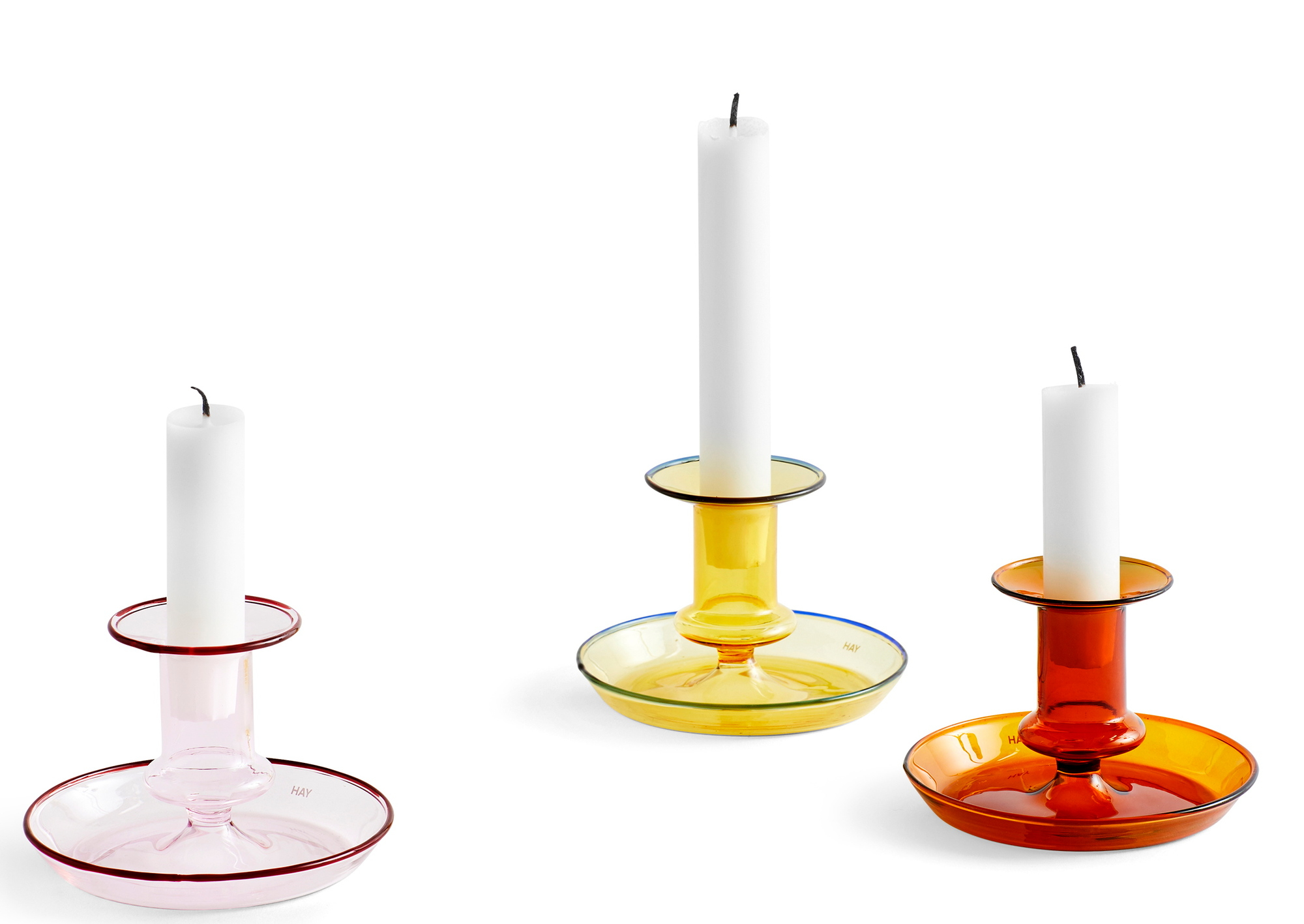 Flare candlestick amber Hay SINGLE PIECE