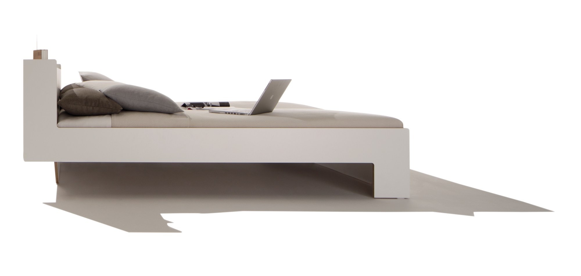 Nook Double bed CPL White Müller Möbelwerkstätten NK140