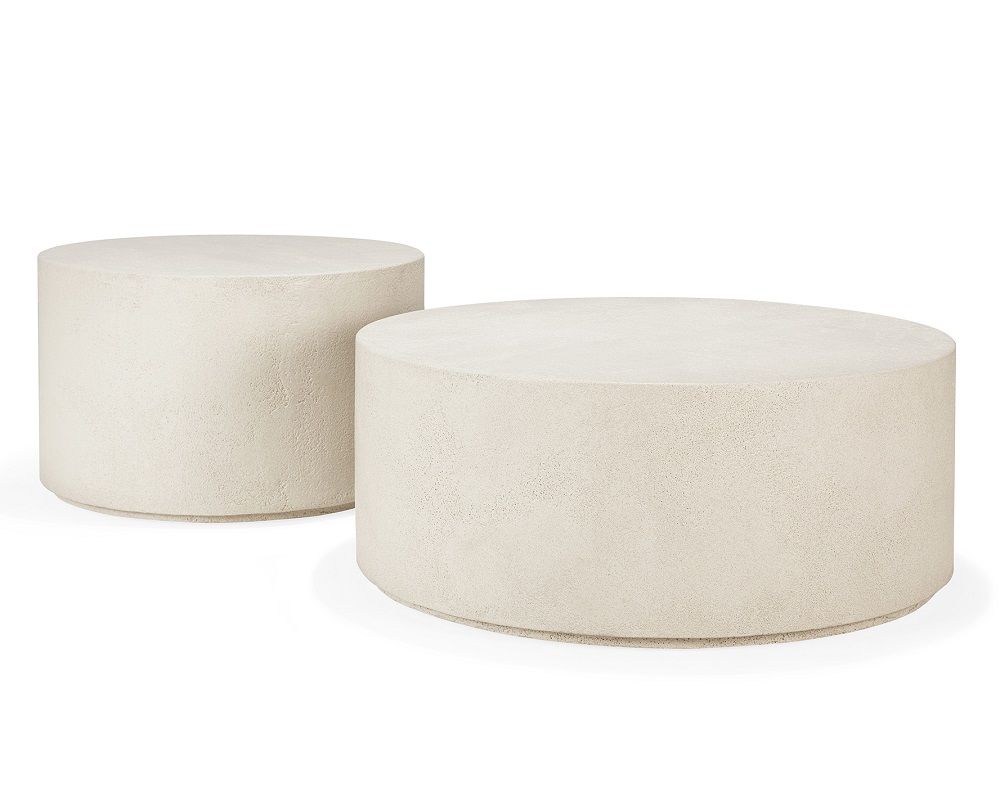 Elements Coffee Table Microcement Off White Round Ethnicraft 