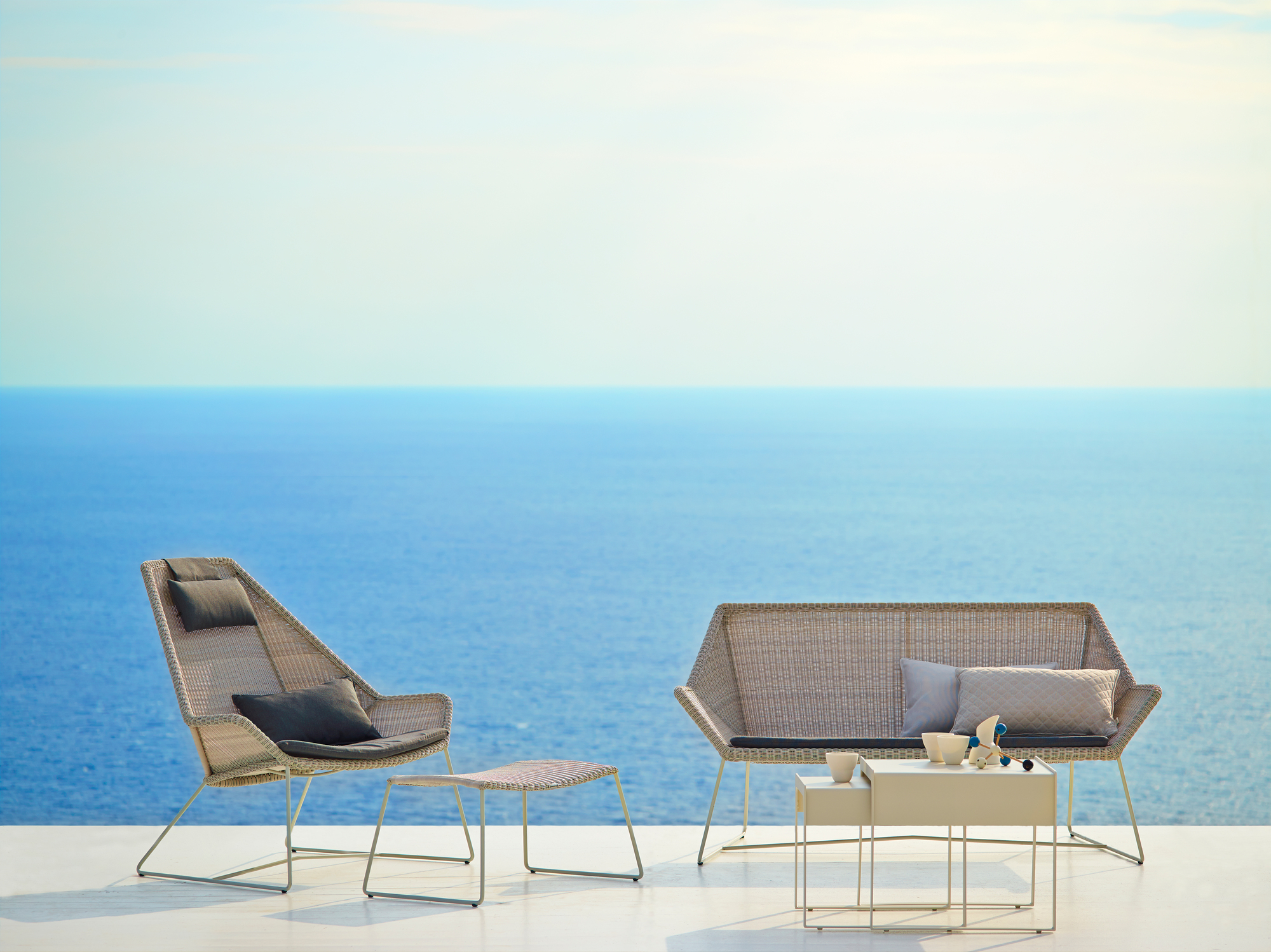 Breeze Outdoor stool white gray Cane-Line