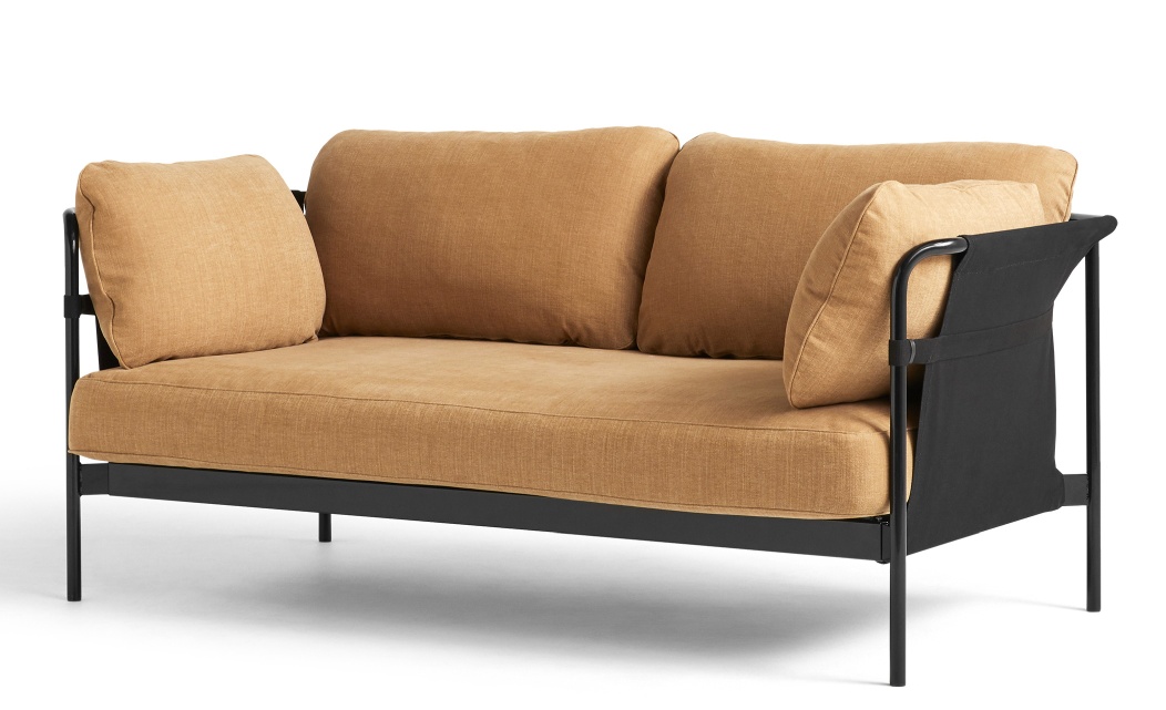 Can 2-seater sofa Hay Linara 142 - Black powder-coated