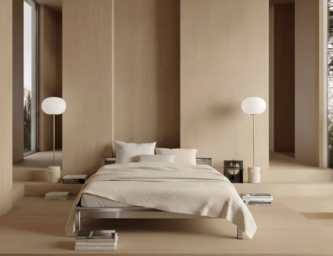 Pure stainless steel bed H 667 VA 140 x 200 cm Hans Hansen