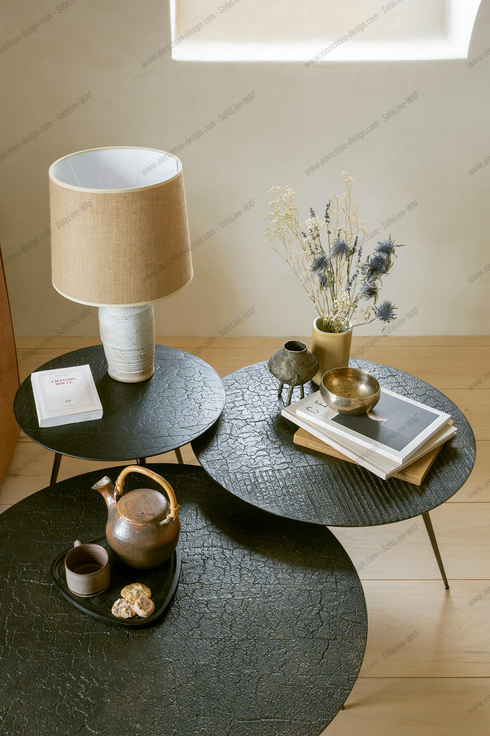 Luna Coffee Table Lava Linear Whisky Ethnicraft