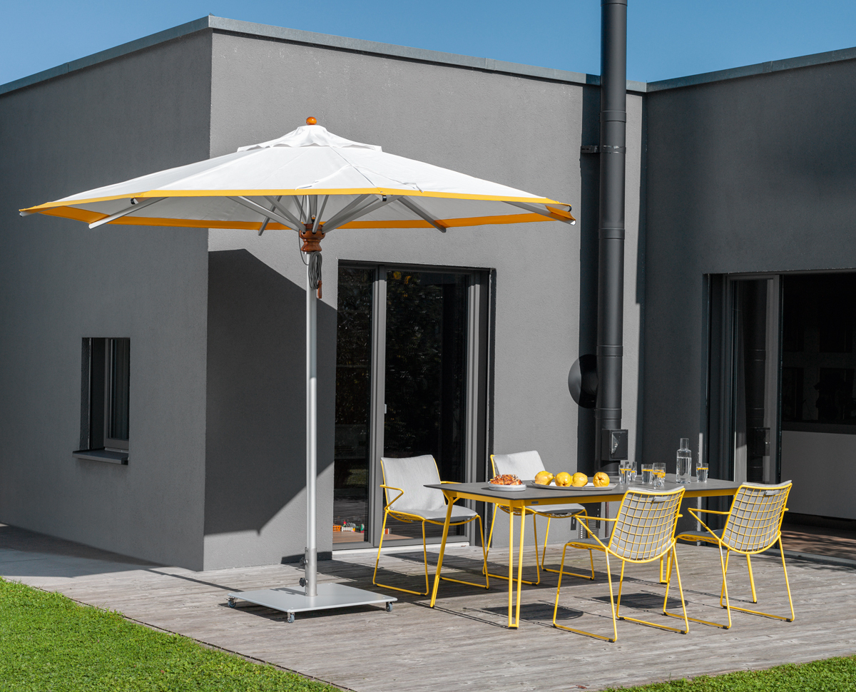 Aluminium Parasol Round Yellow Weishäupl