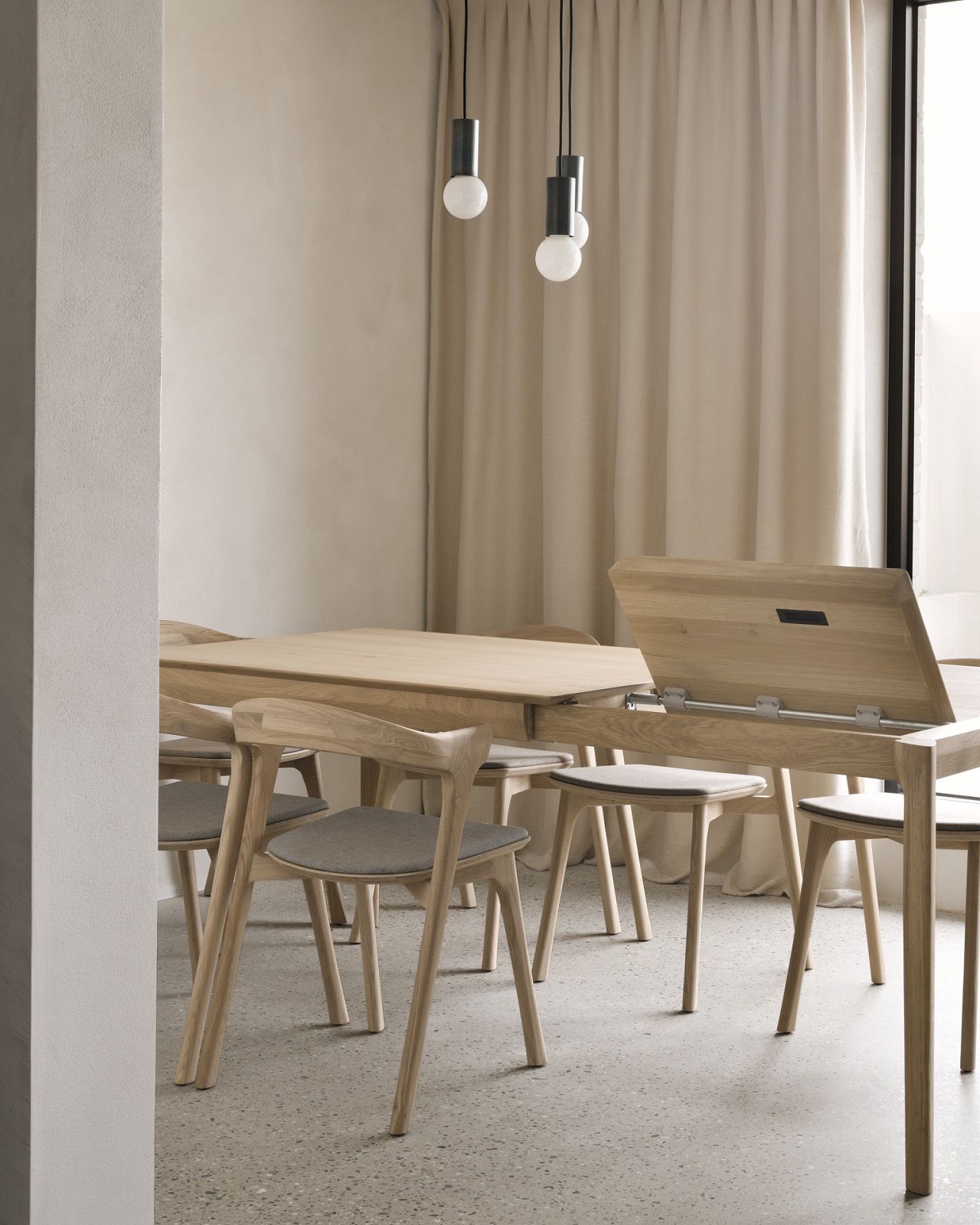 Bok Extendable Table Oak Rectangular Width 120/180 cm Ethnicraft