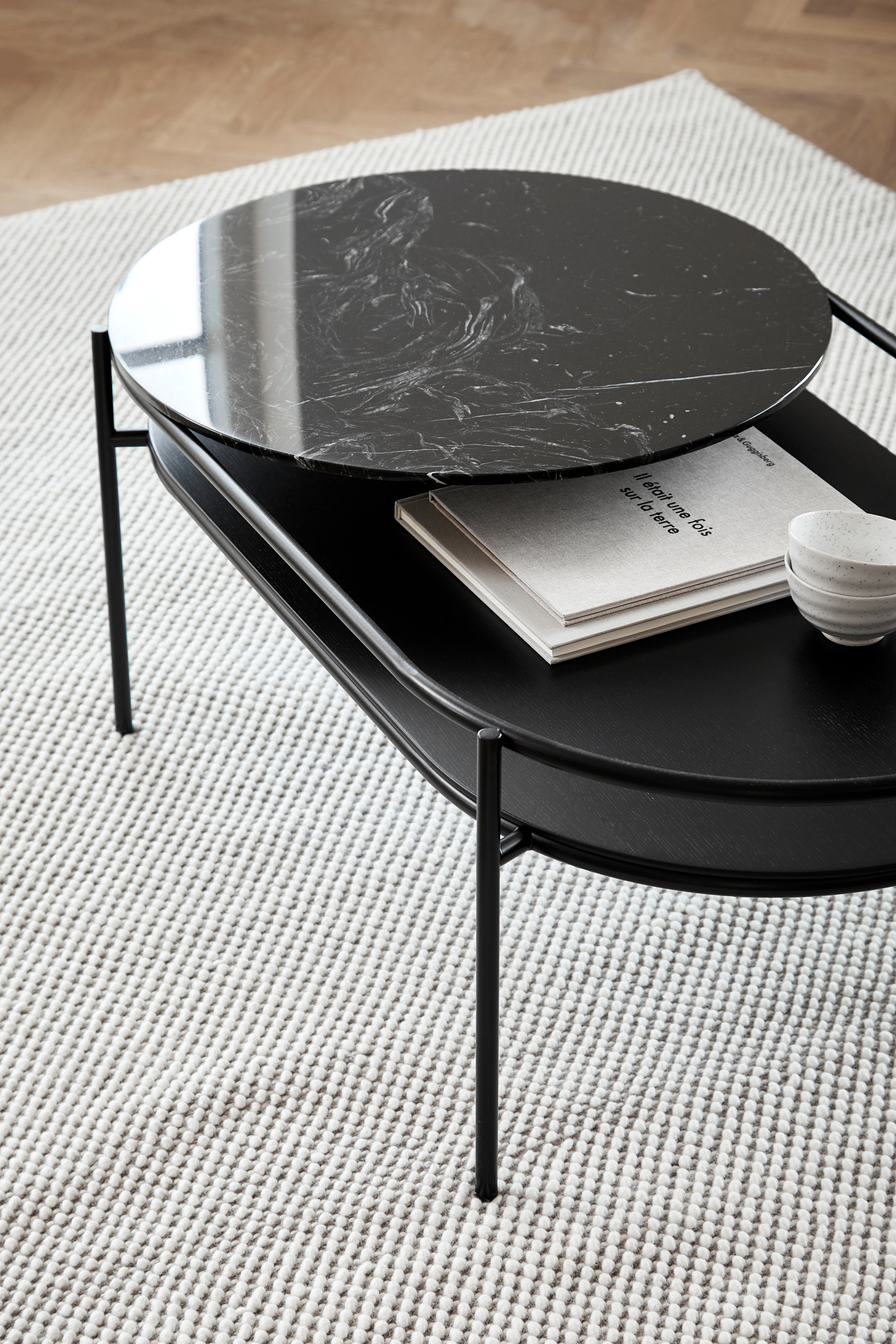 Tact Carpet T170 x B240 cm White Grey Woud SINGLE PIECES