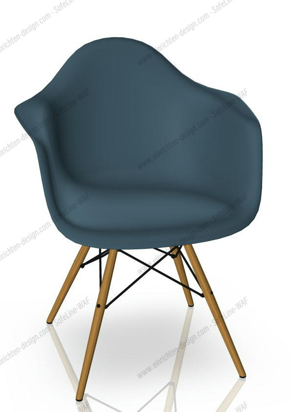 Eames Plastic Arm Chair DAW Chair Vitra Ash - Sea blue