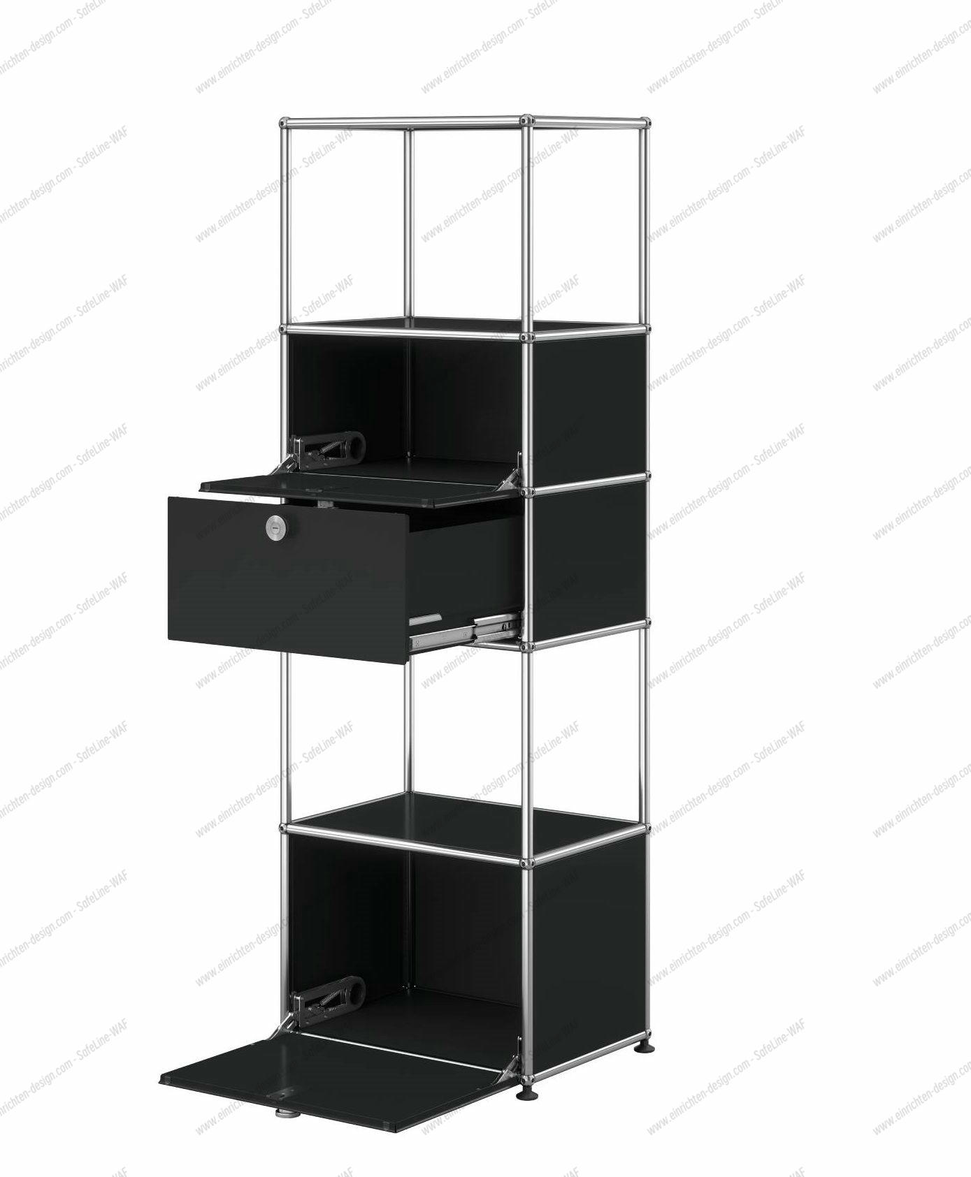 USM Haller Shelf with insert frame | graphite black | USM QS M52 9011