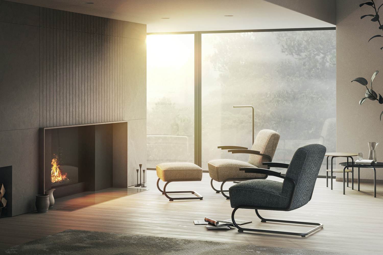 Lum LED 125 Floor lamp Thonet Chrome