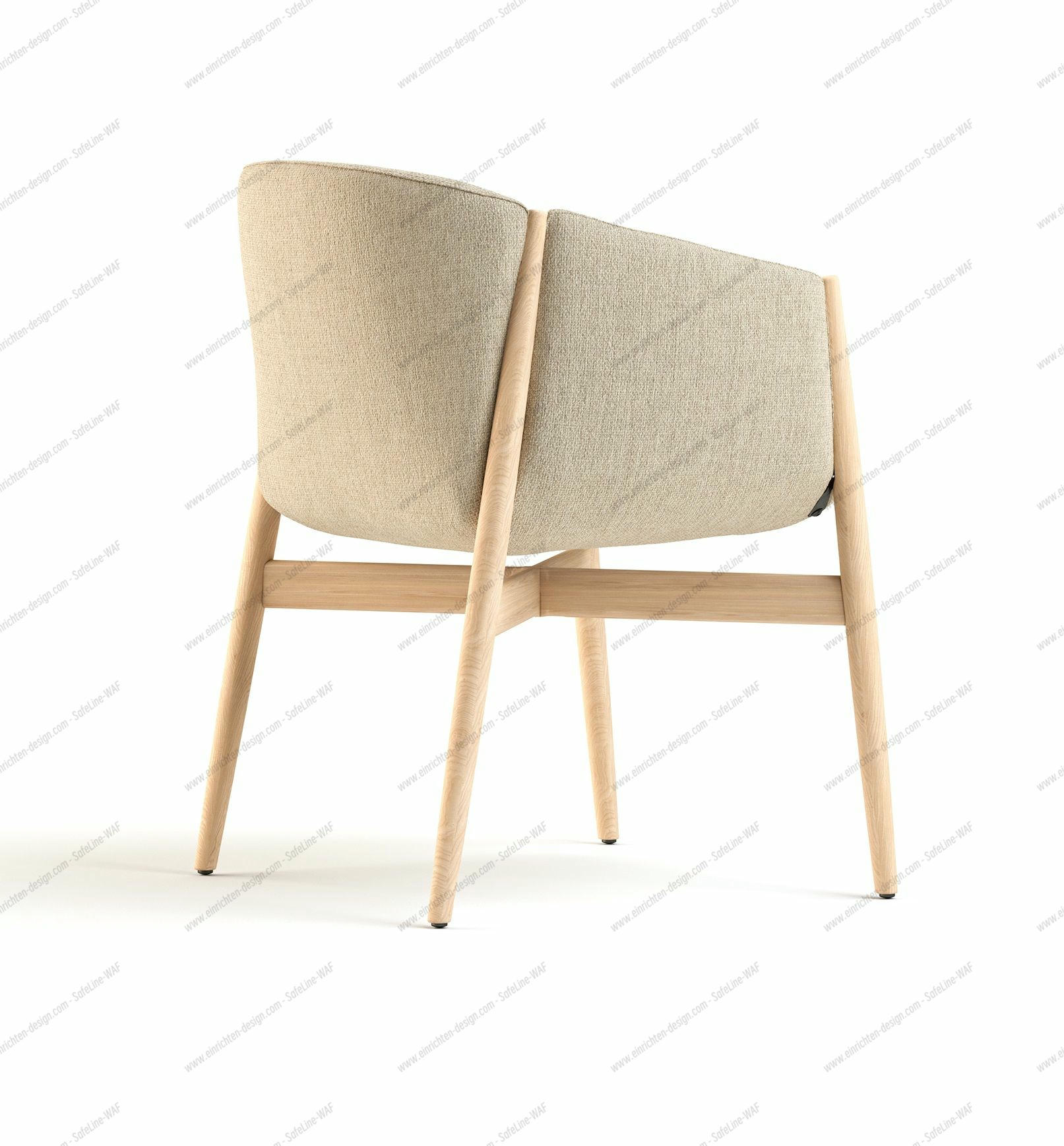 Kagu chair with armrests wooden frame Cor