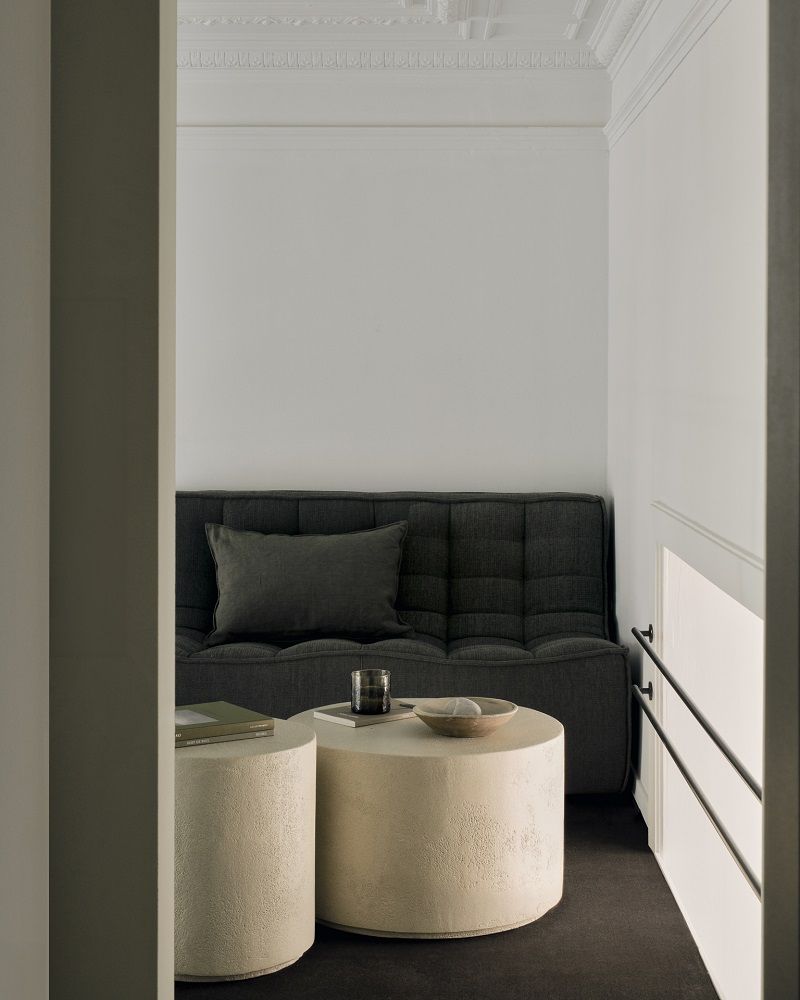 Elements Coffee Table Microcement Off White Round Ethnicraft 