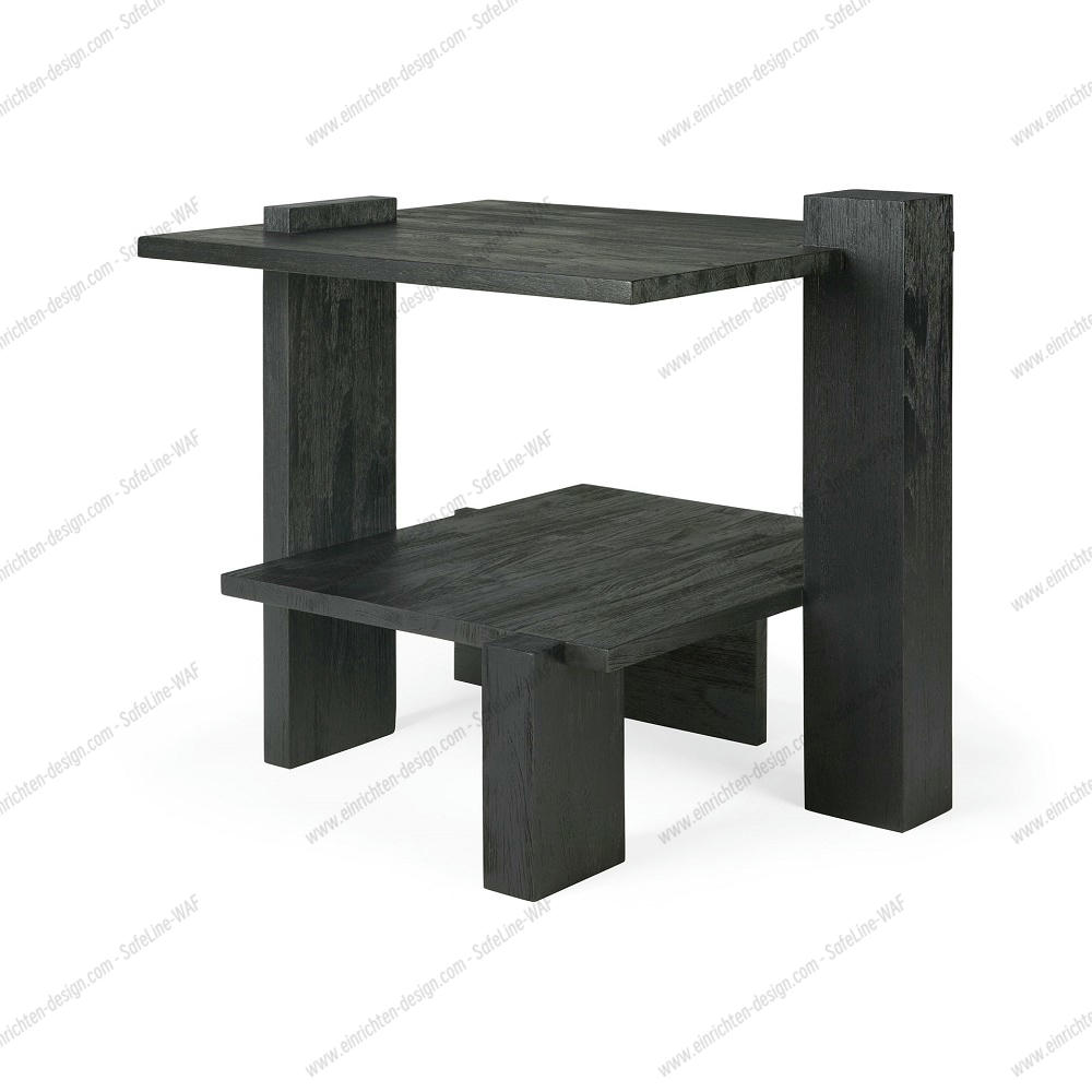 Teak Abstract Side table Black Ethnicraft
