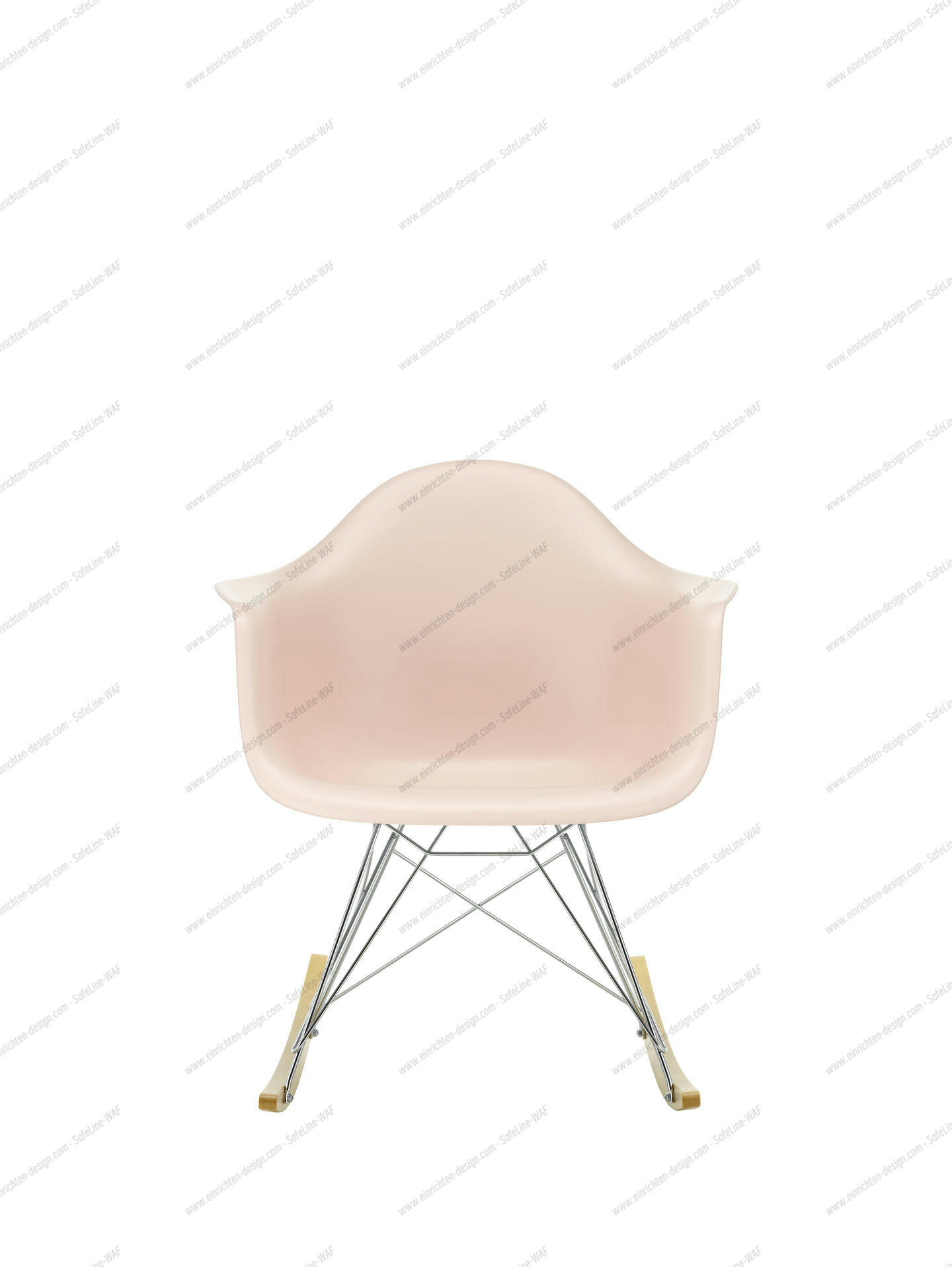 Eames Plastic Arm Chair RAR Rocking Chair Vitra Maple yellowish - Chrom - White