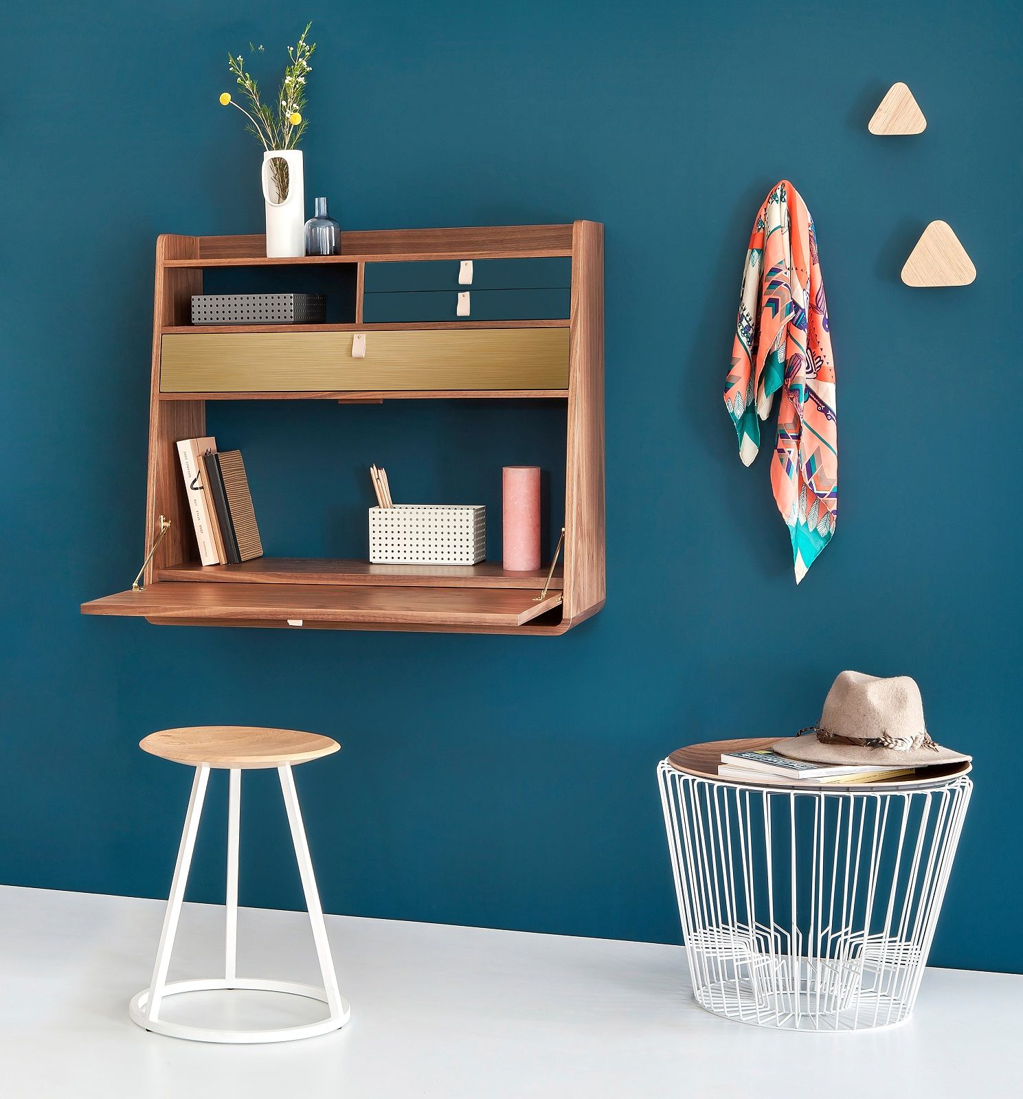 Gaston Wall Secretary 80 Hartô Oak + petrol blue