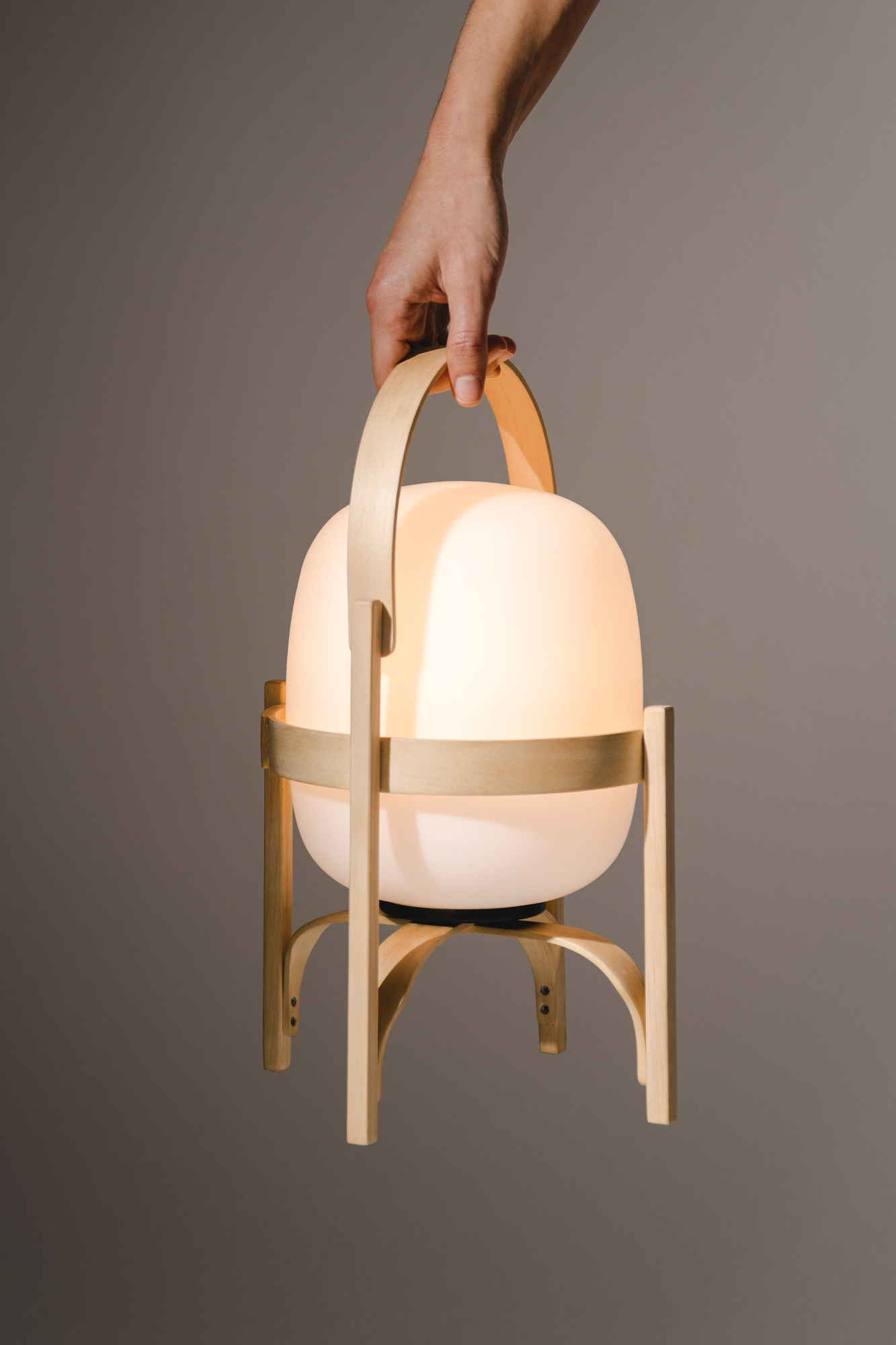 Cestita Table lamp / Table lantern Santa &amp; Cole Opal Glass Shade