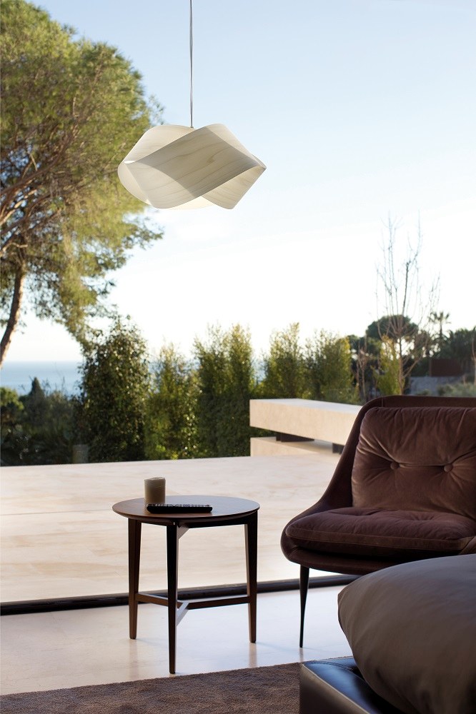 Nut Suspension Pendant Lamp Cable and Canopy in Black Shade in Orange LZF Lamps