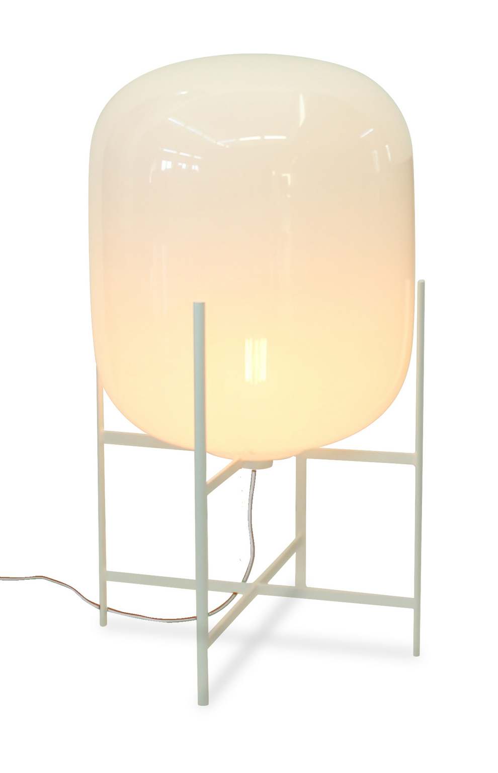 Oda Medium floor lamp white frame / white glass Pulpo