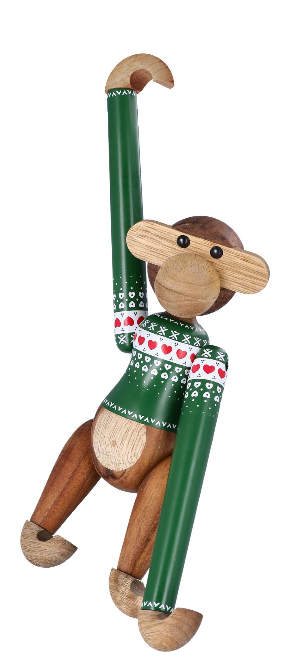 Christmas Jumper Monkey Green Small Wooden Figurine Kay Bojesen 