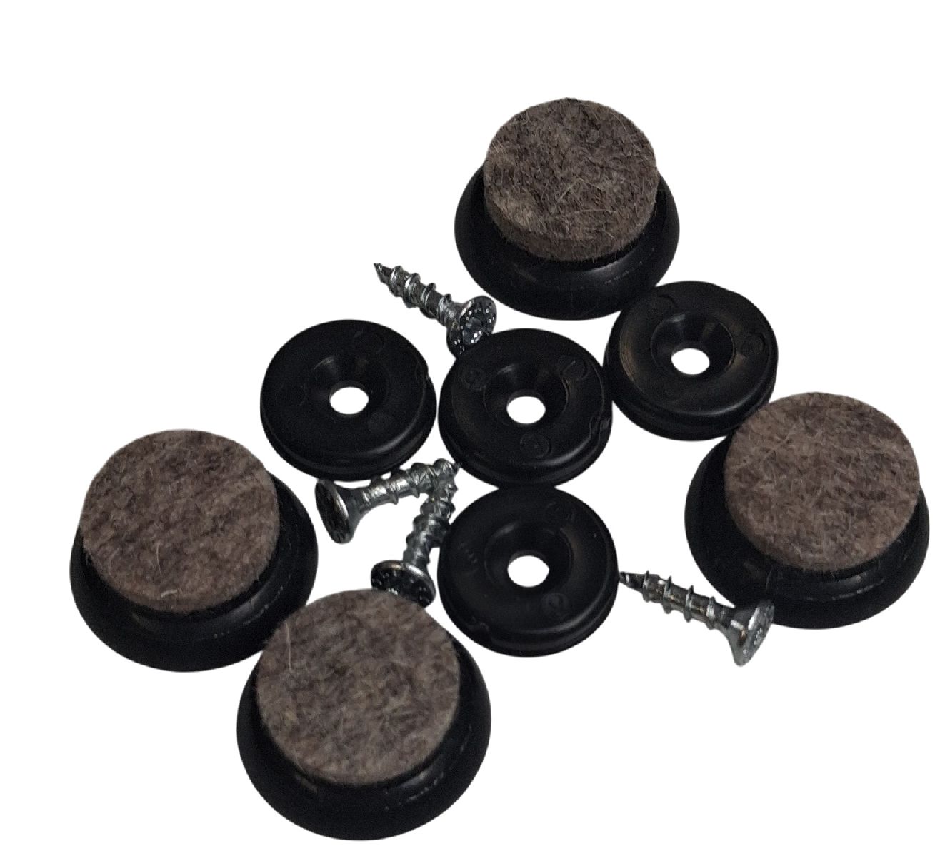 Black felt glides for Wishbone Chair CH24, set of 4 by Carl Hansen & Søn