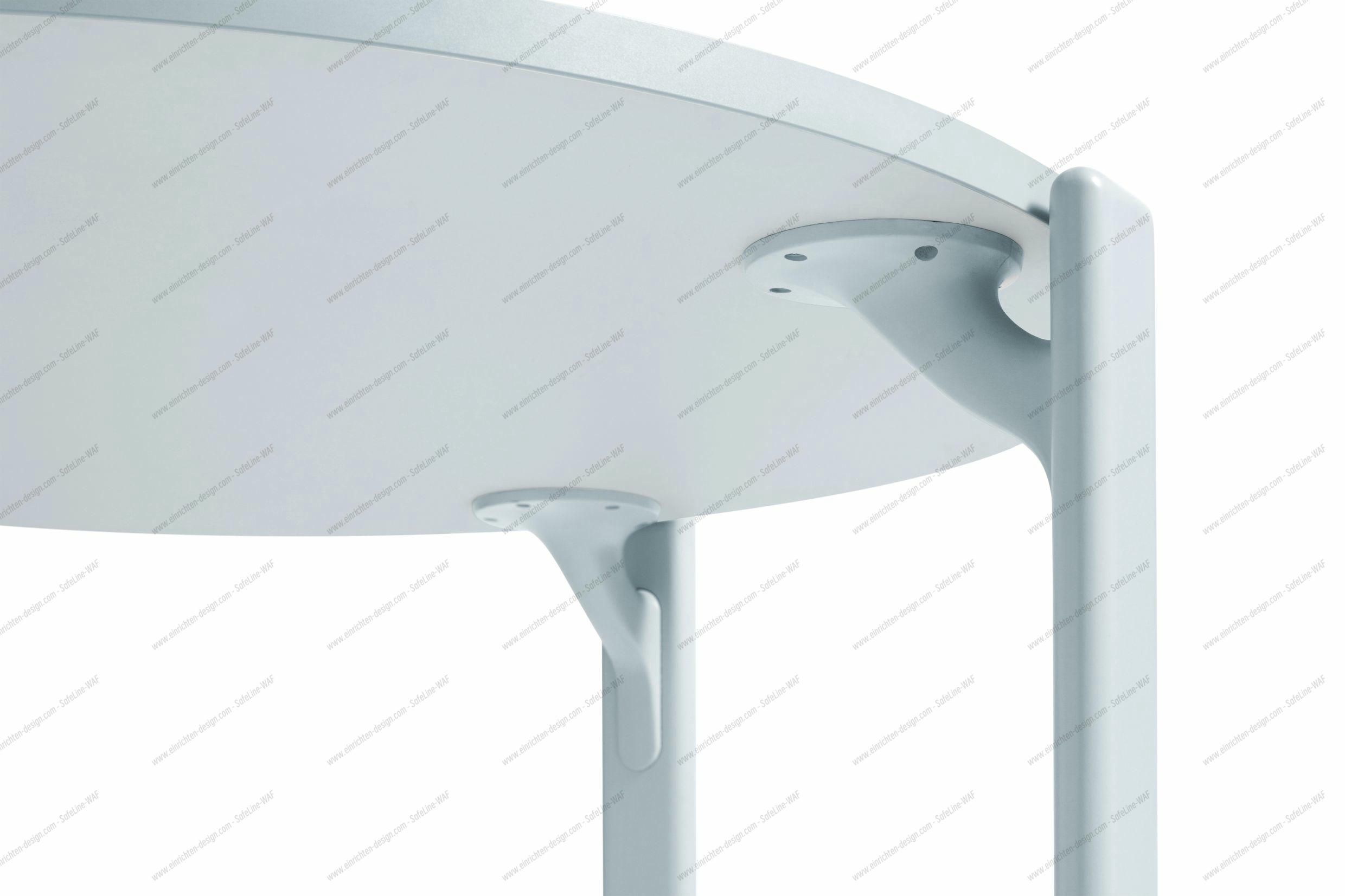 Rey Table Hay Slate blue water-based lacquer / Gull laminate