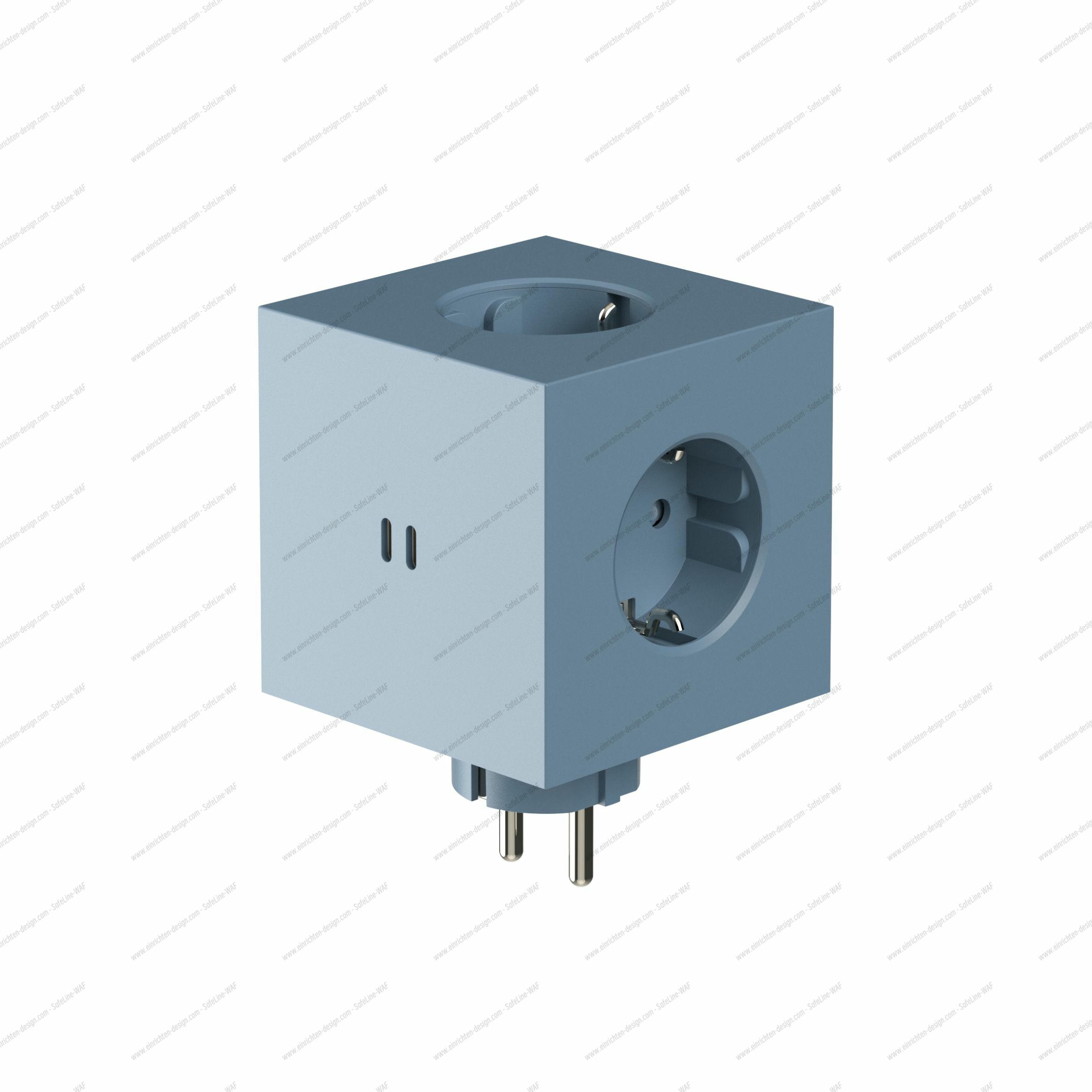 Square 2 - Avolt Socket Cube with USB-C shark blue dfp Design 