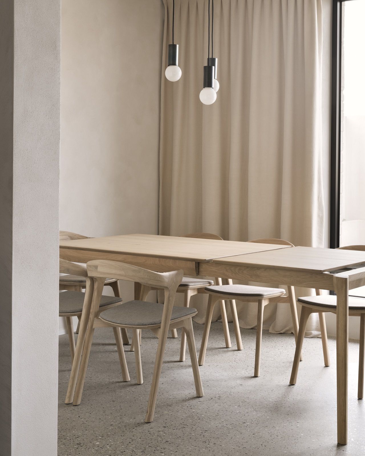 Bok Extendable Table Oak Rectangular Width 120/180 cm Ethnicraft