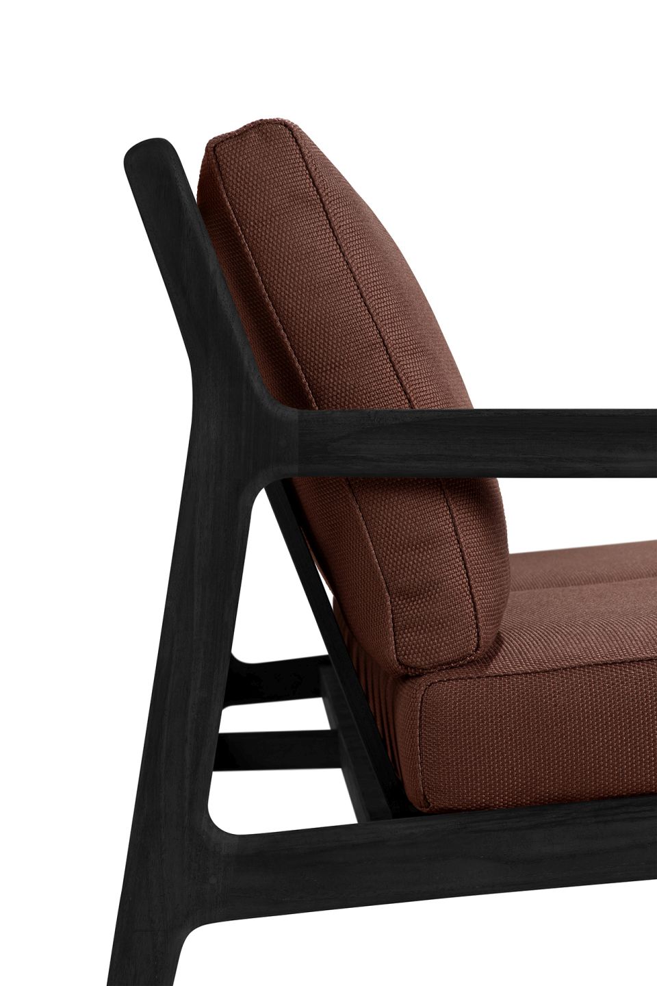 Jack Outdoor 2-seater sofa, teak, black lacquered, Burgundy Ethnicraft