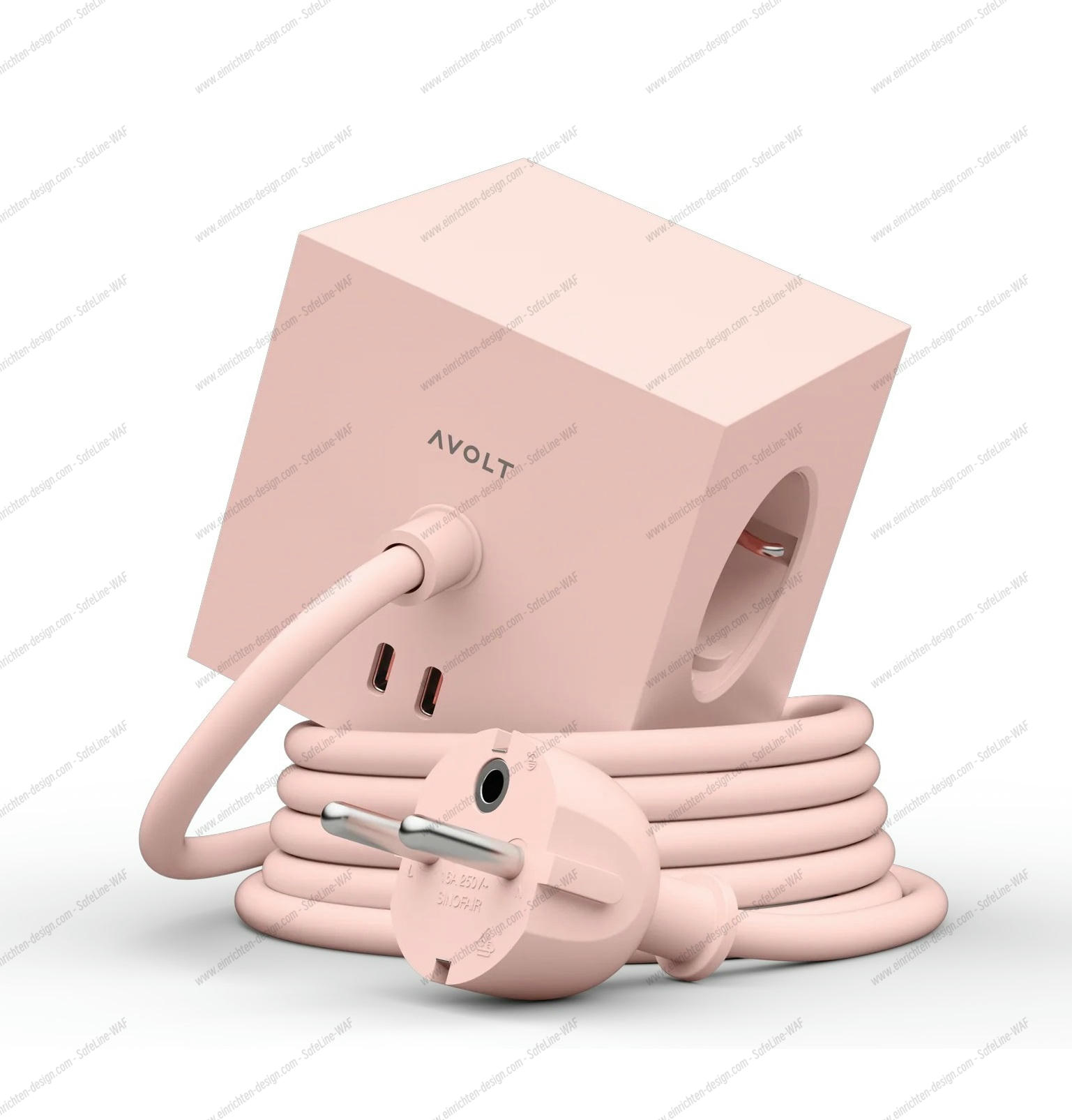 Avolt Socket Cube with USB C dfp Design Pink Avolt Socket Cube with USB C dfp Design Pink