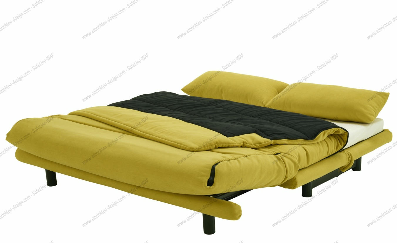 Multy First sofa bed 3-seater with wedge cushion ligne roset Saffron